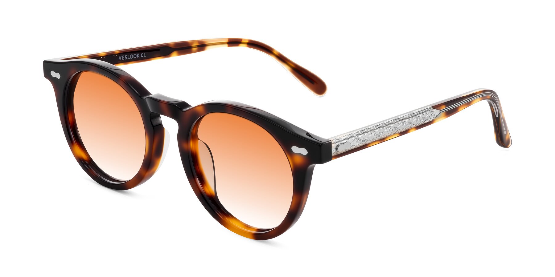 Angle of Jairo in Tortoise with Orange Gradient Lenses