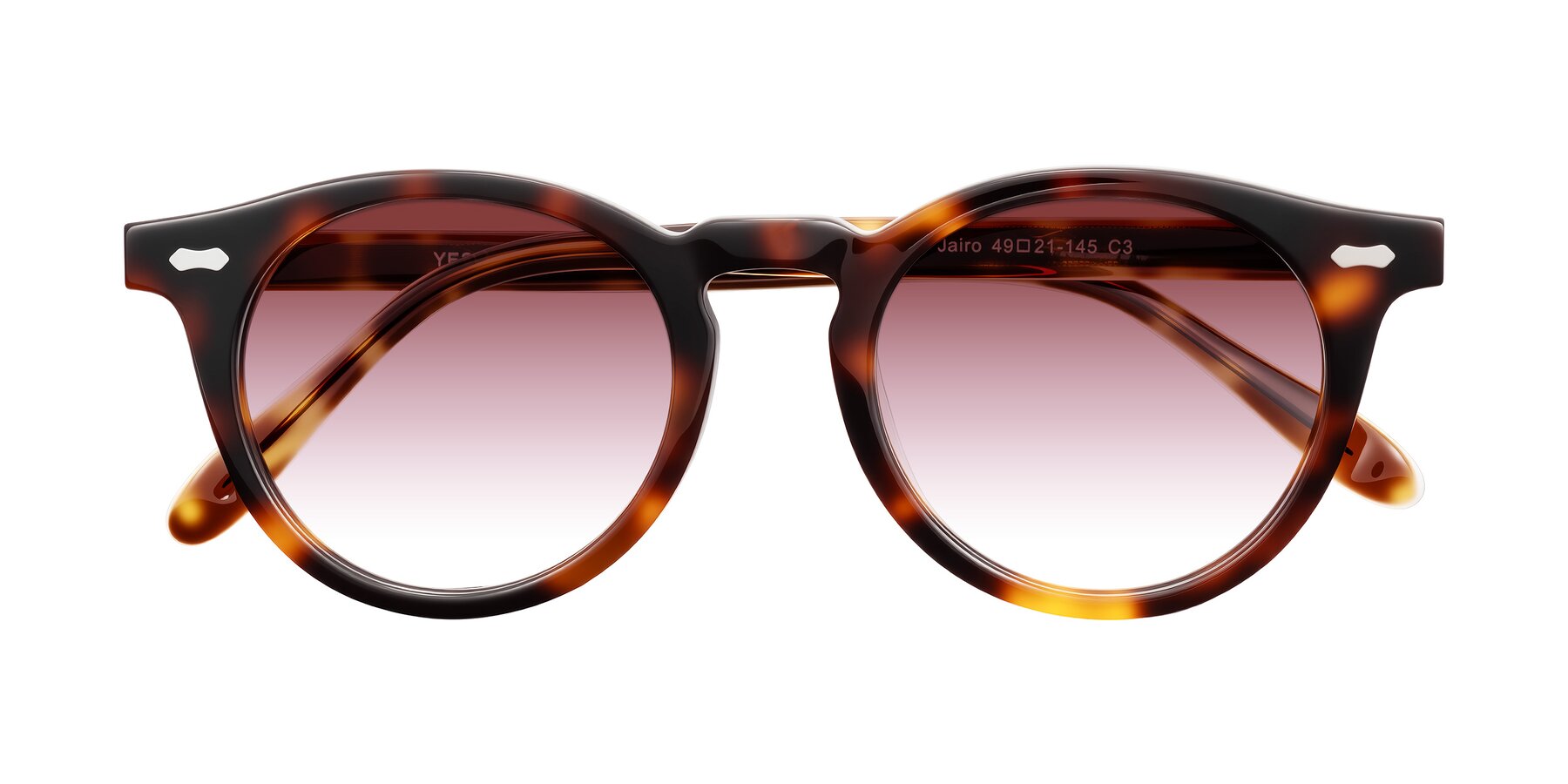 Folded Front of Jairo in Tortoise with Garnet Gradient Lenses