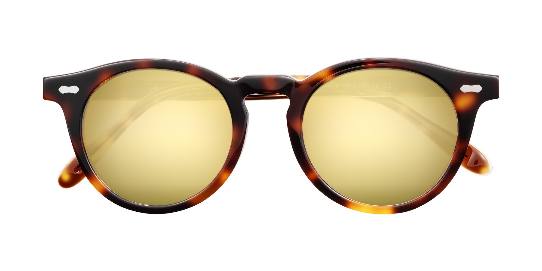 Folded Front of Jairo in Tortoise with Gold Mirrored Lenses
