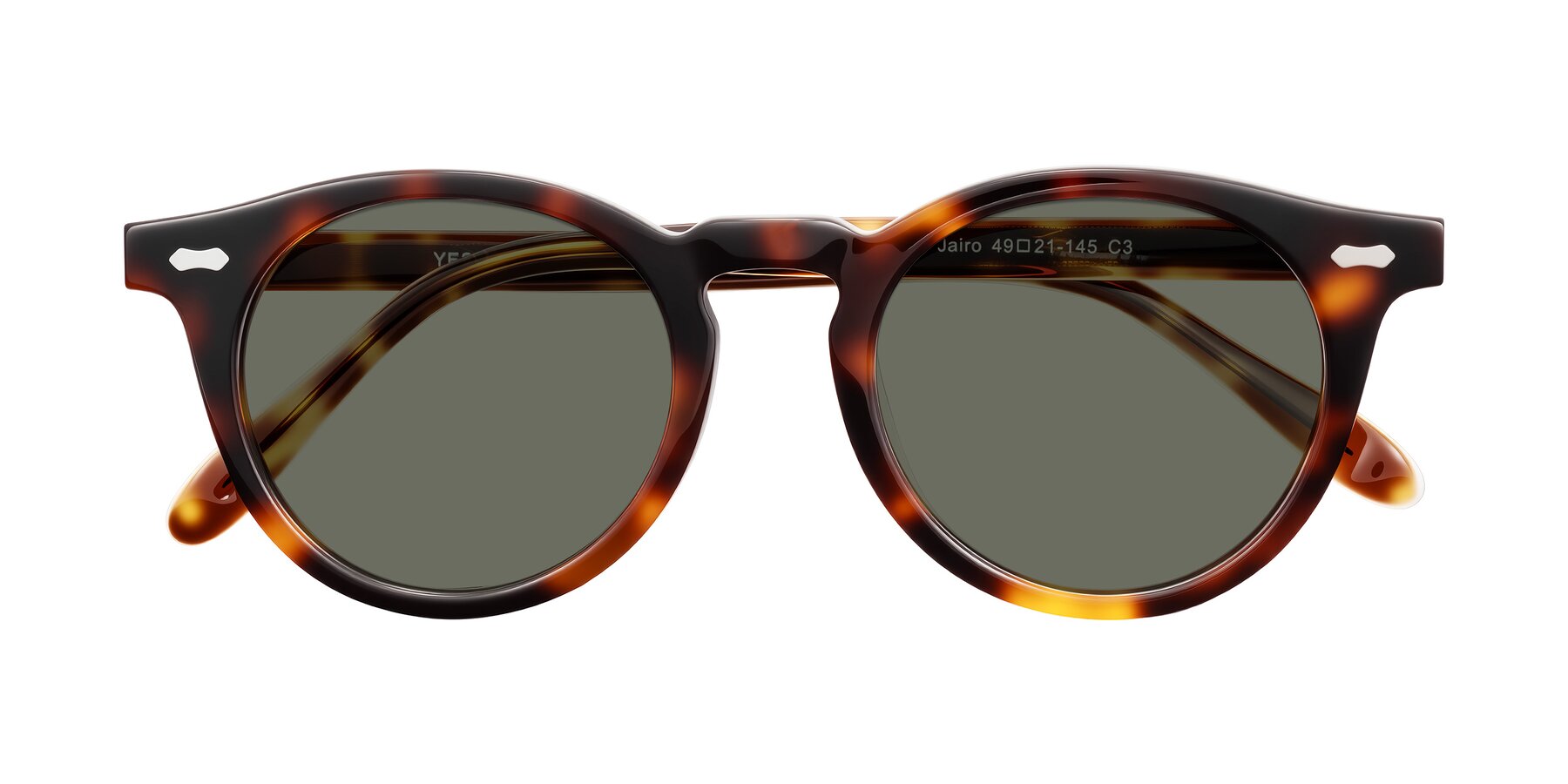 Folded Front of Jairo in Tortoise with Gray Polarized Lenses