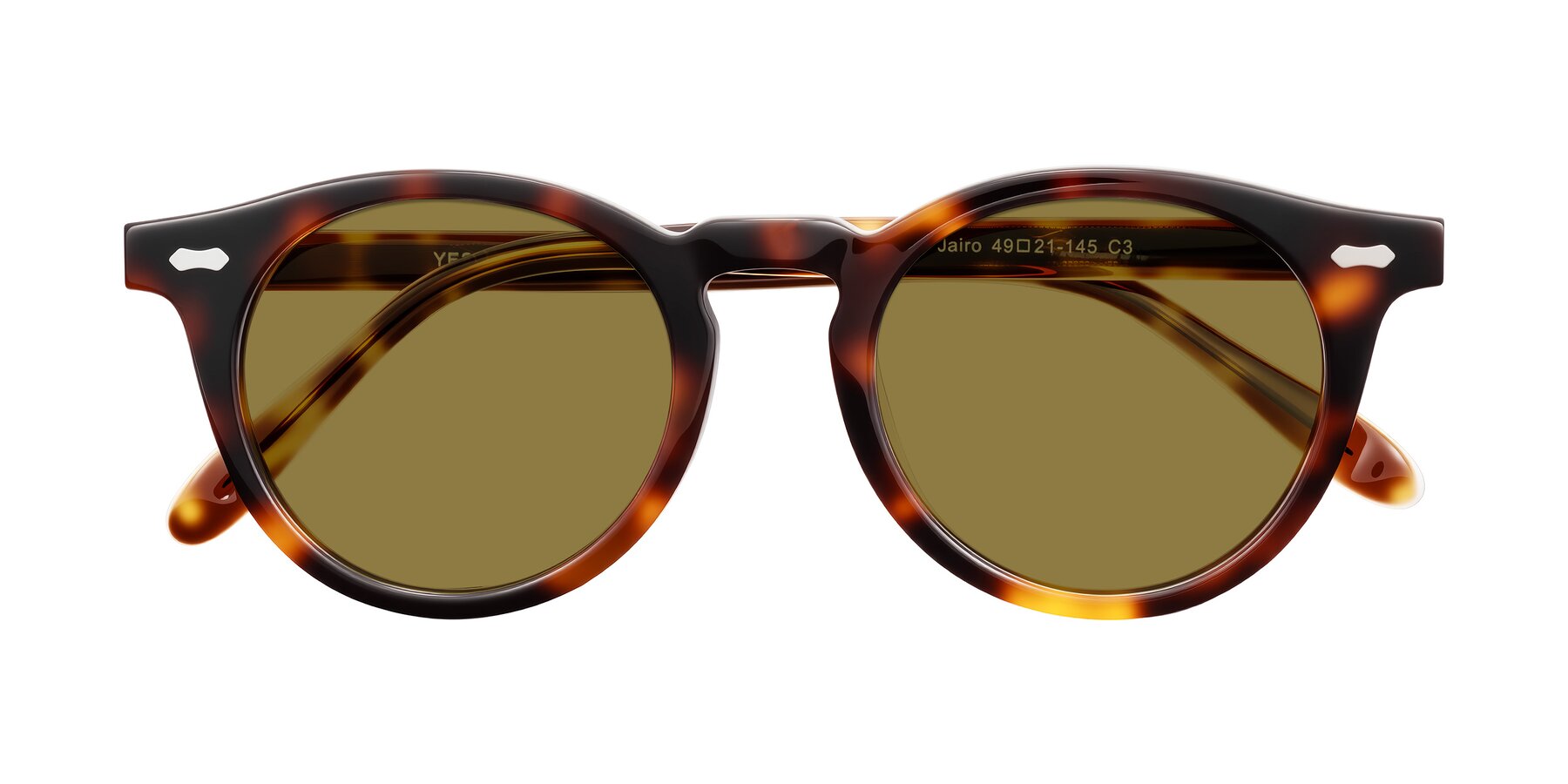 Folded Front of Jairo in Tortoise with Brown Polarized Lenses