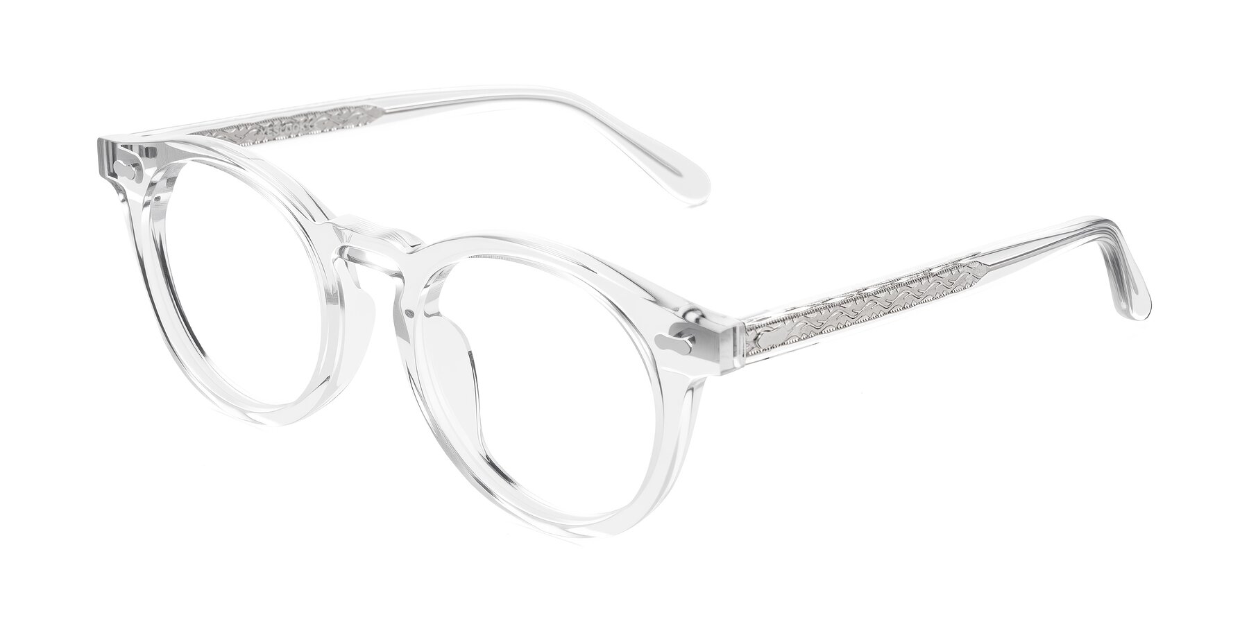 Angle of Jairo in Clear with Clear Blue Light Blocking Lenses