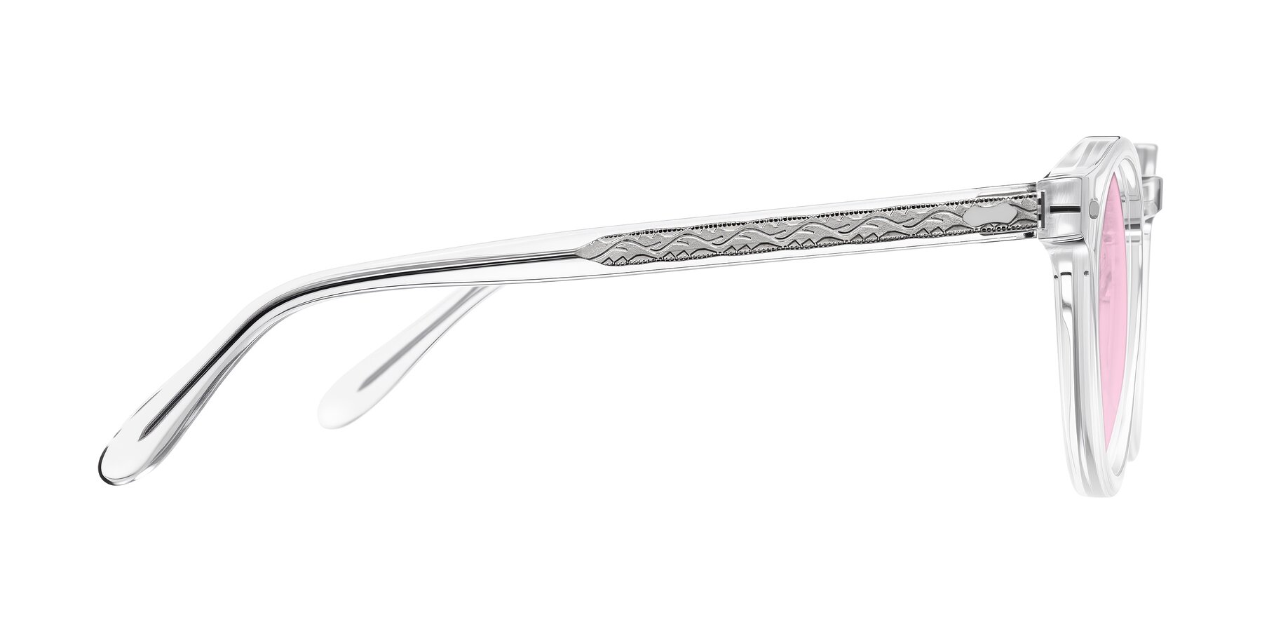 Side of Jairo in Clear with Light Pink Tinted Lenses