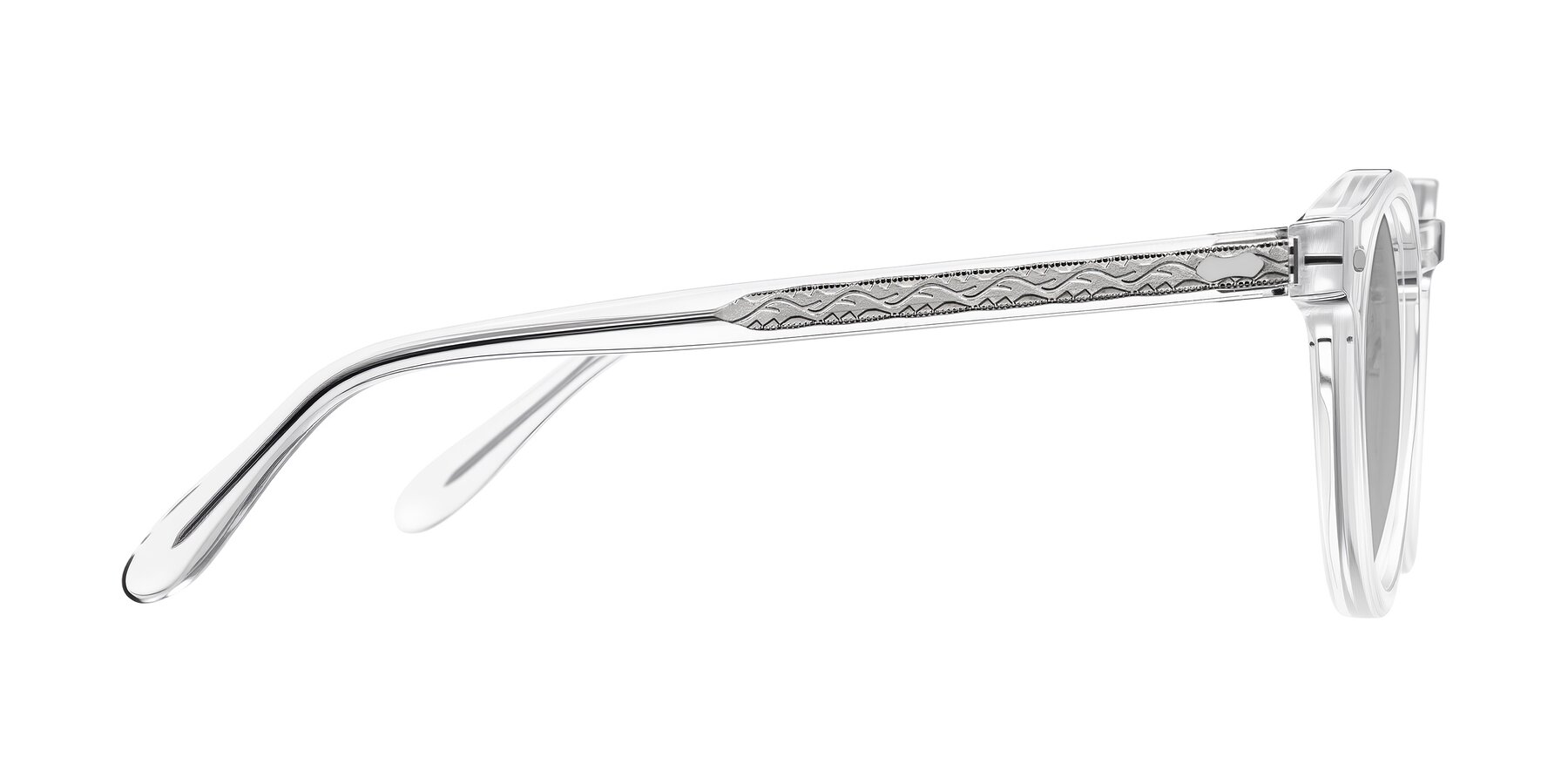 Side of Jairo in Clear with Light Gray Tinted Lenses