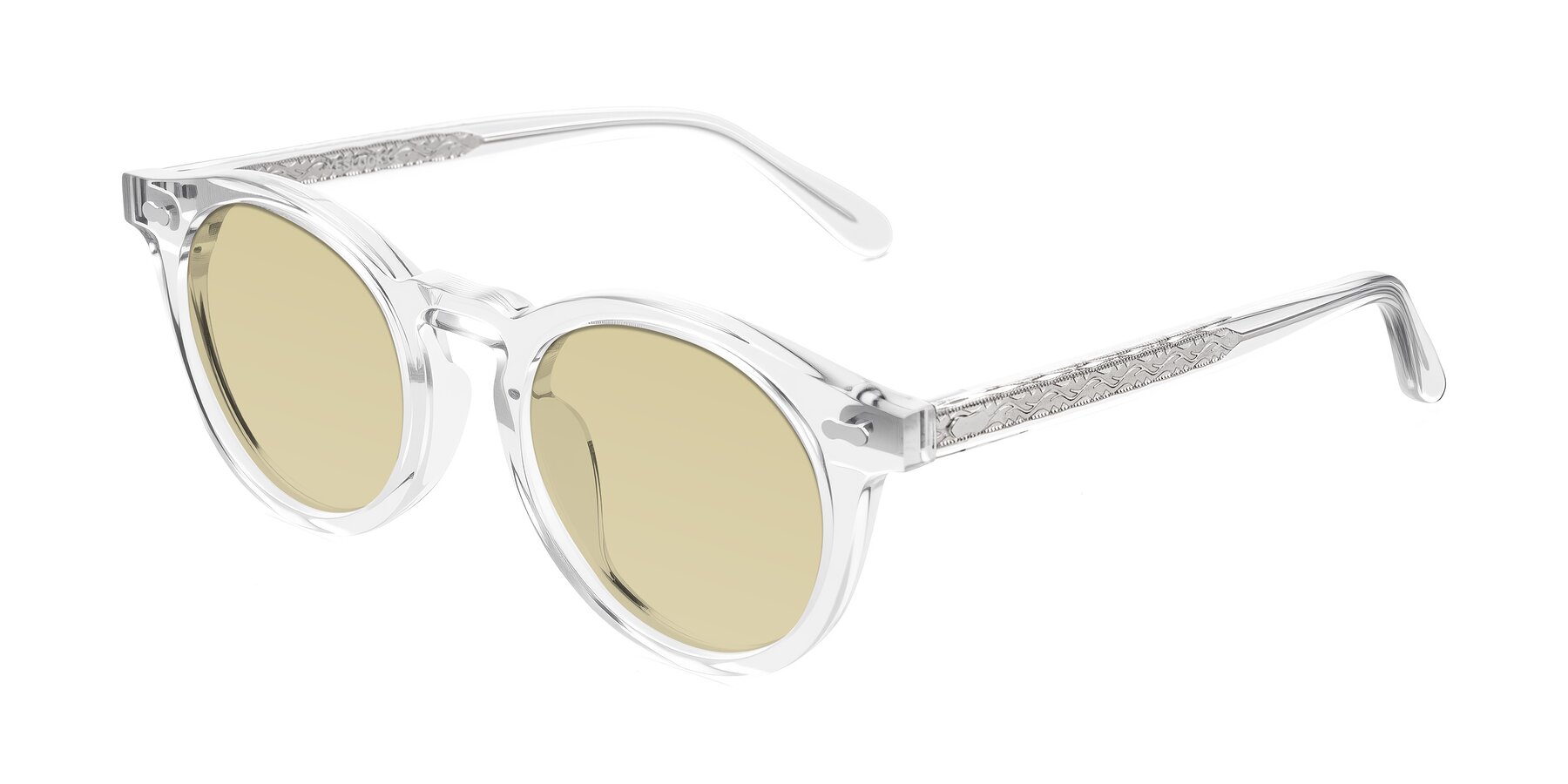 Angle of Jairo in Clear with Light Champagne Tinted Lenses