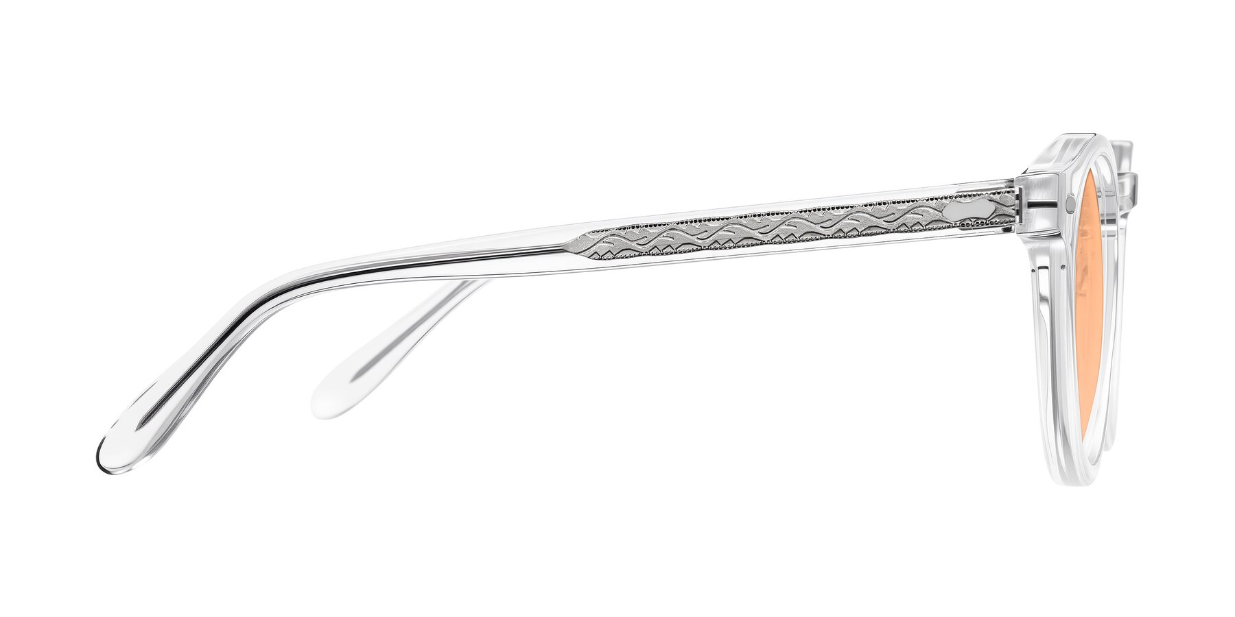 Side of Jairo in Clear with Light Orange Tinted Lenses