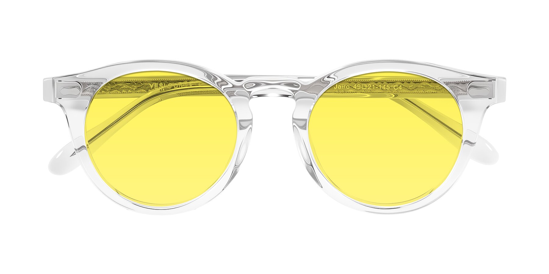 Folded Front of Jairo in Clear with Medium Yellow Tinted Lenses