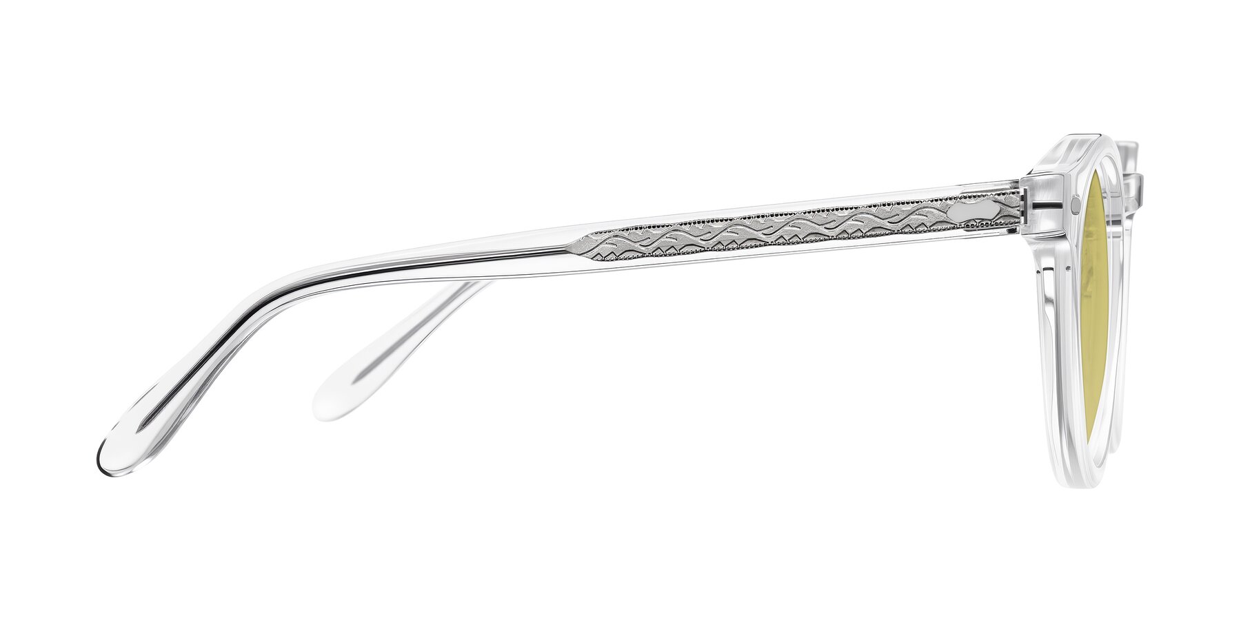 Side of Jairo in Clear with Medium Champagne Tinted Lenses