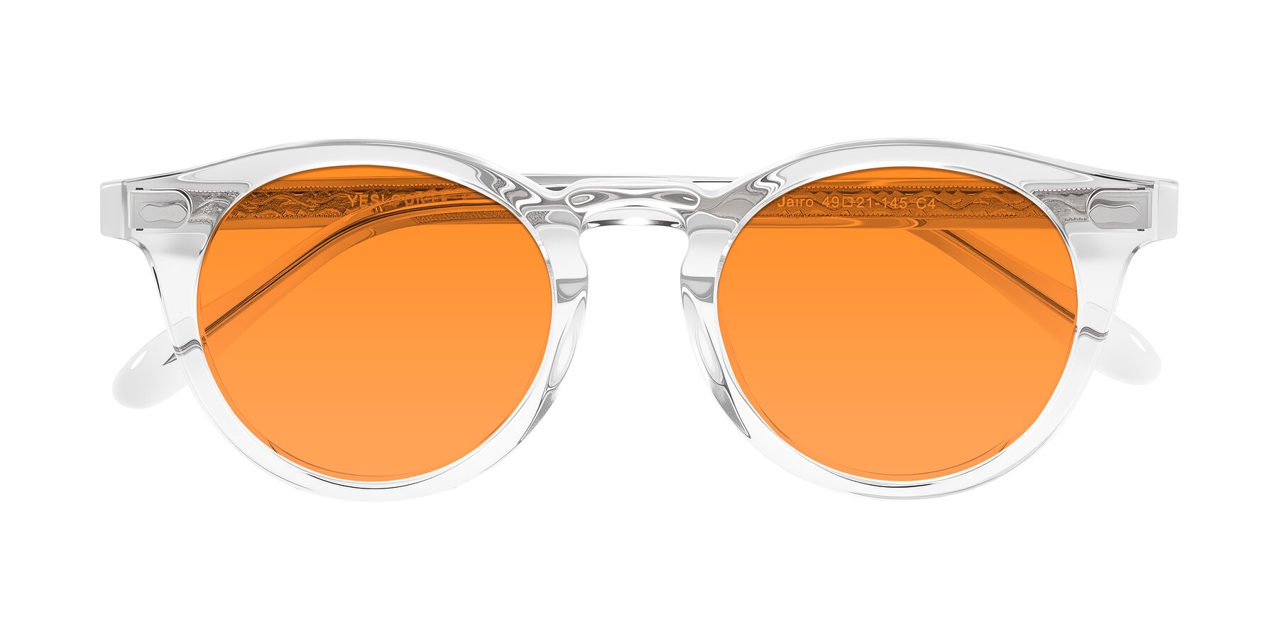 Folded Front of Jairo in Clear with Orange Tinted Lenses