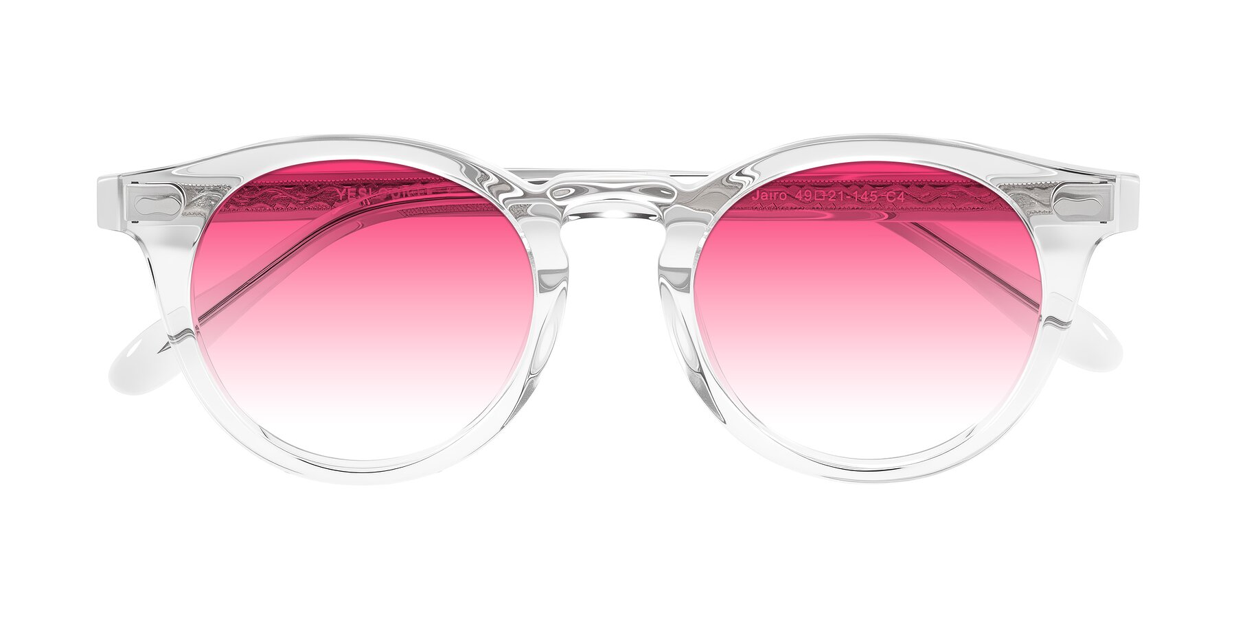 Folded Front of Jairo in Clear with Pink Gradient Lenses
