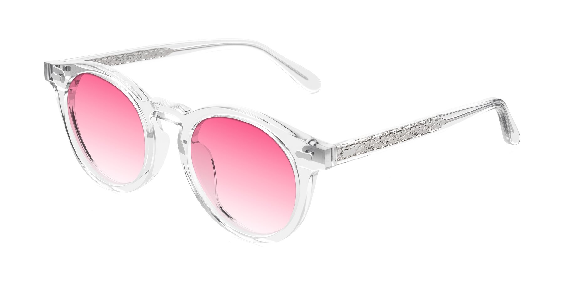 Angle of Jairo in Clear with Pink Gradient Lenses