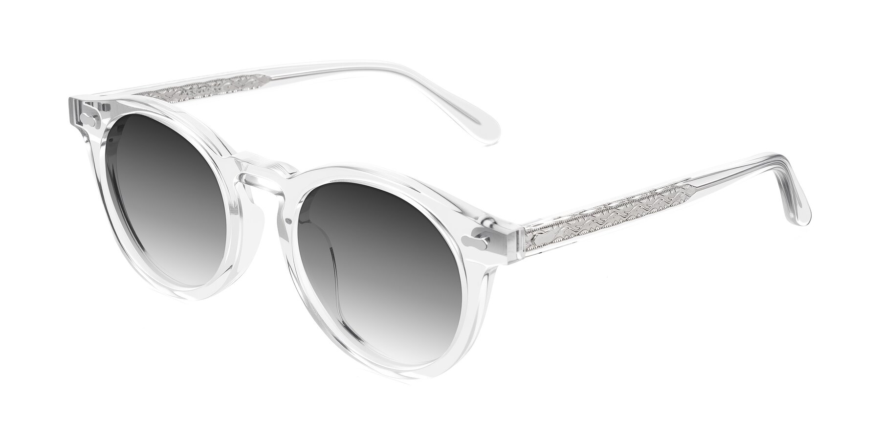 Angle of Jairo in Clear with Gray Gradient Lenses