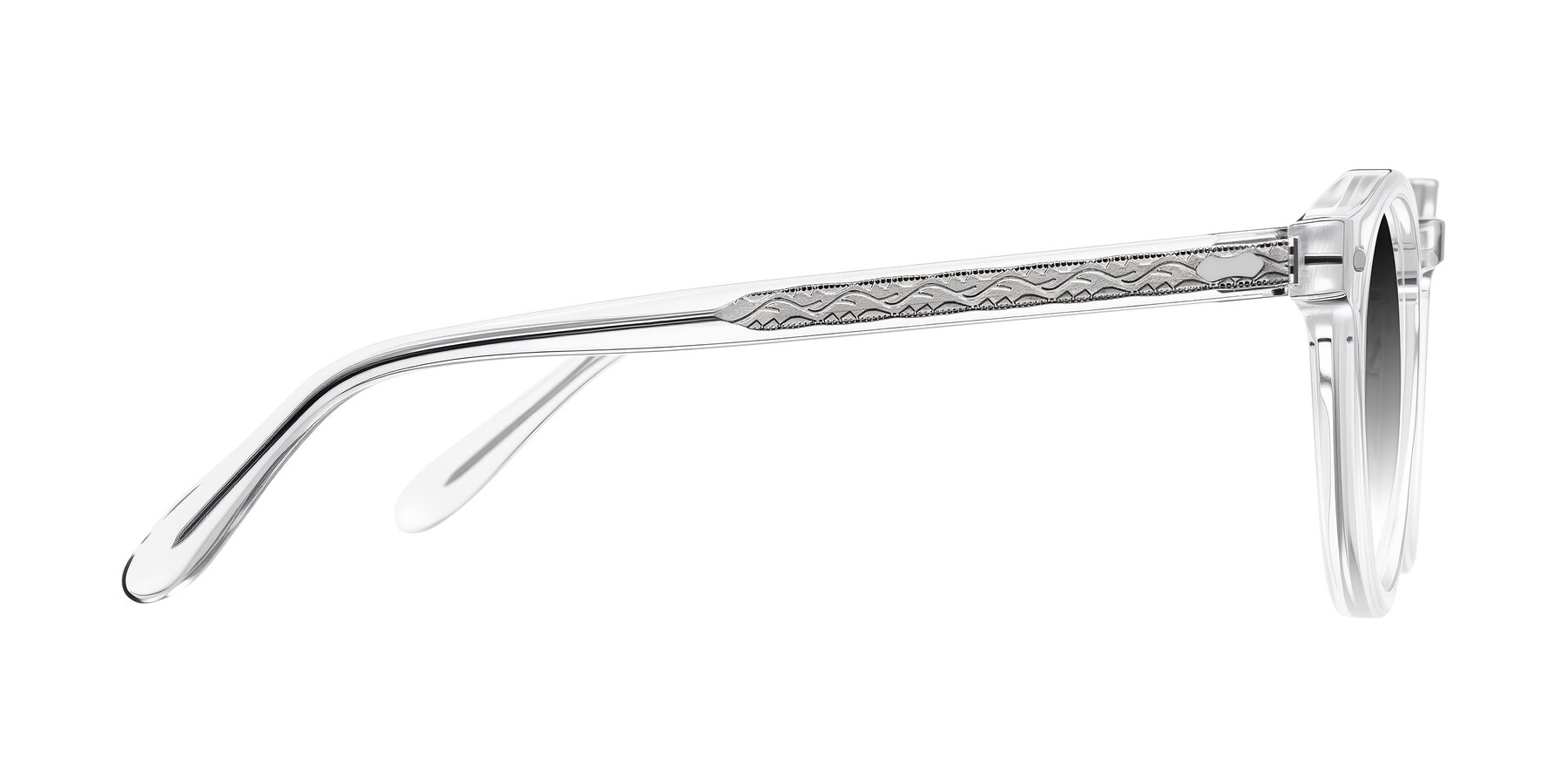 Side of Jairo in Clear with Gray Gradient Lenses