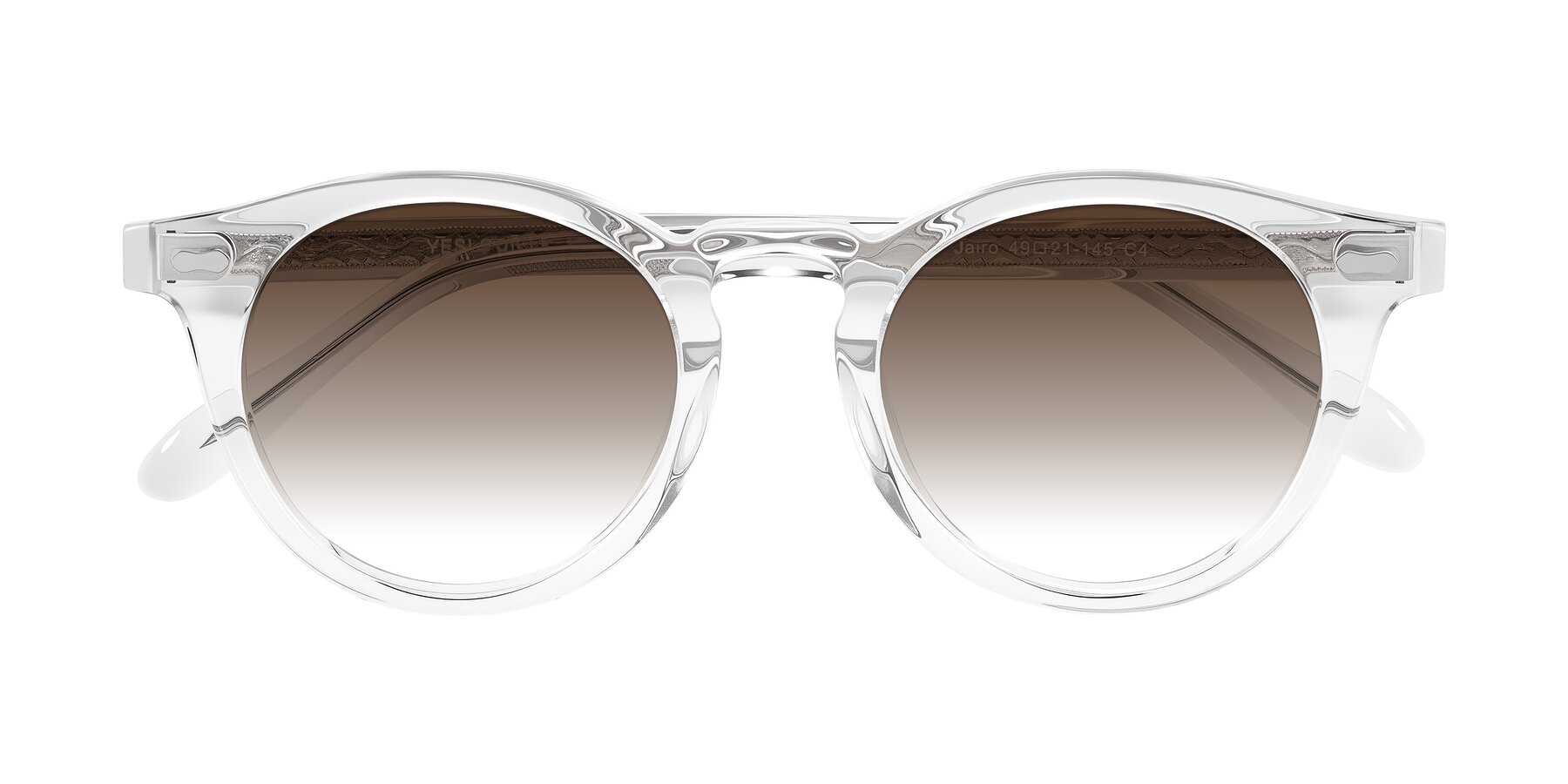 Folded Front of Jairo in Clear with Brown Gradient Lenses