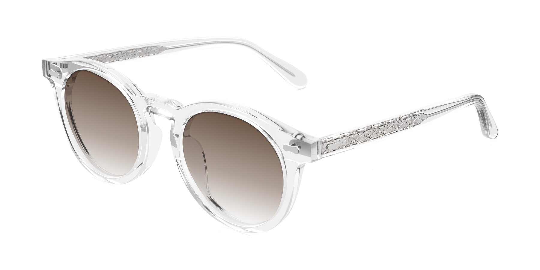 Angle of Jairo in Clear with Brown Gradient Lenses