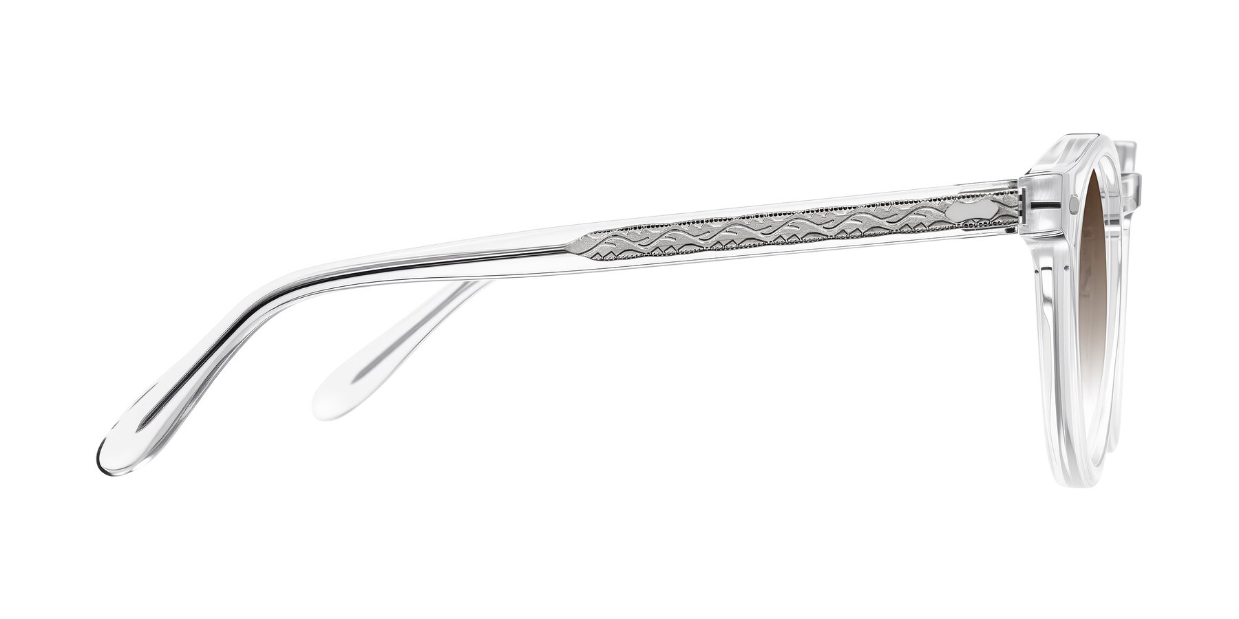 Side of Jairo in Clear with Brown Gradient Lenses