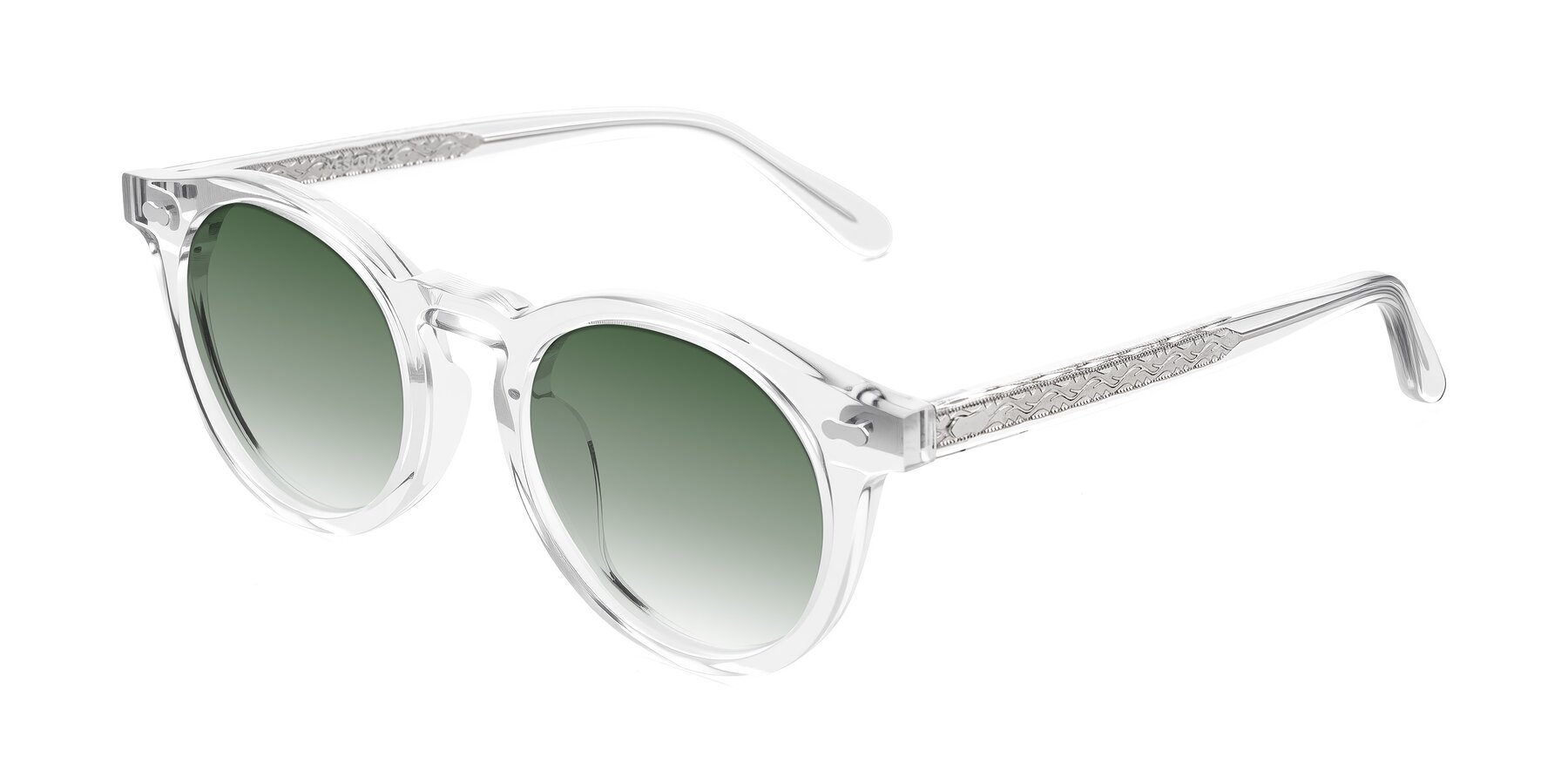 Angle of Jairo in Clear with Green Gradient Lenses