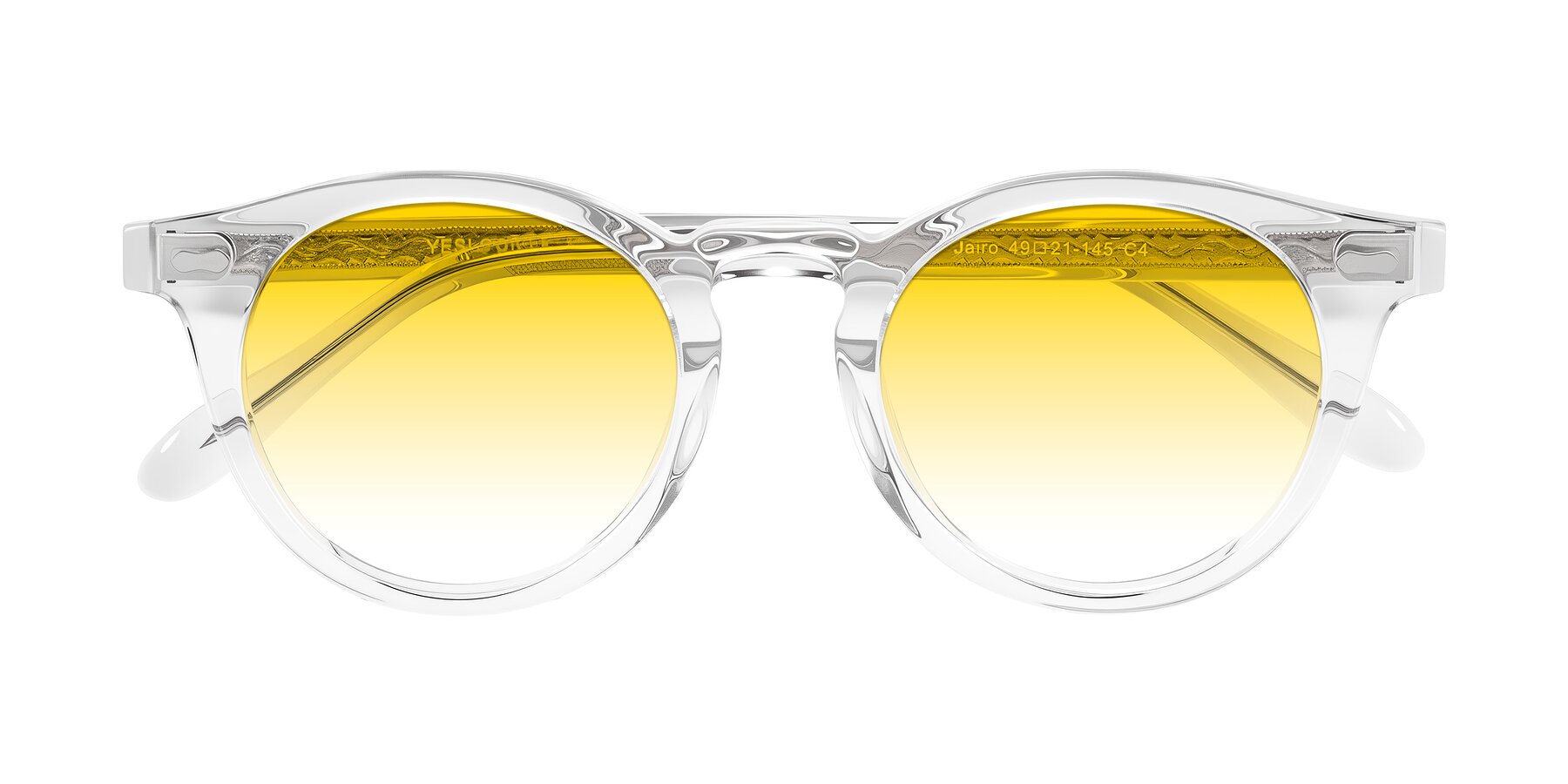 Folded Front of Jairo in Clear with Yellow Gradient Lenses