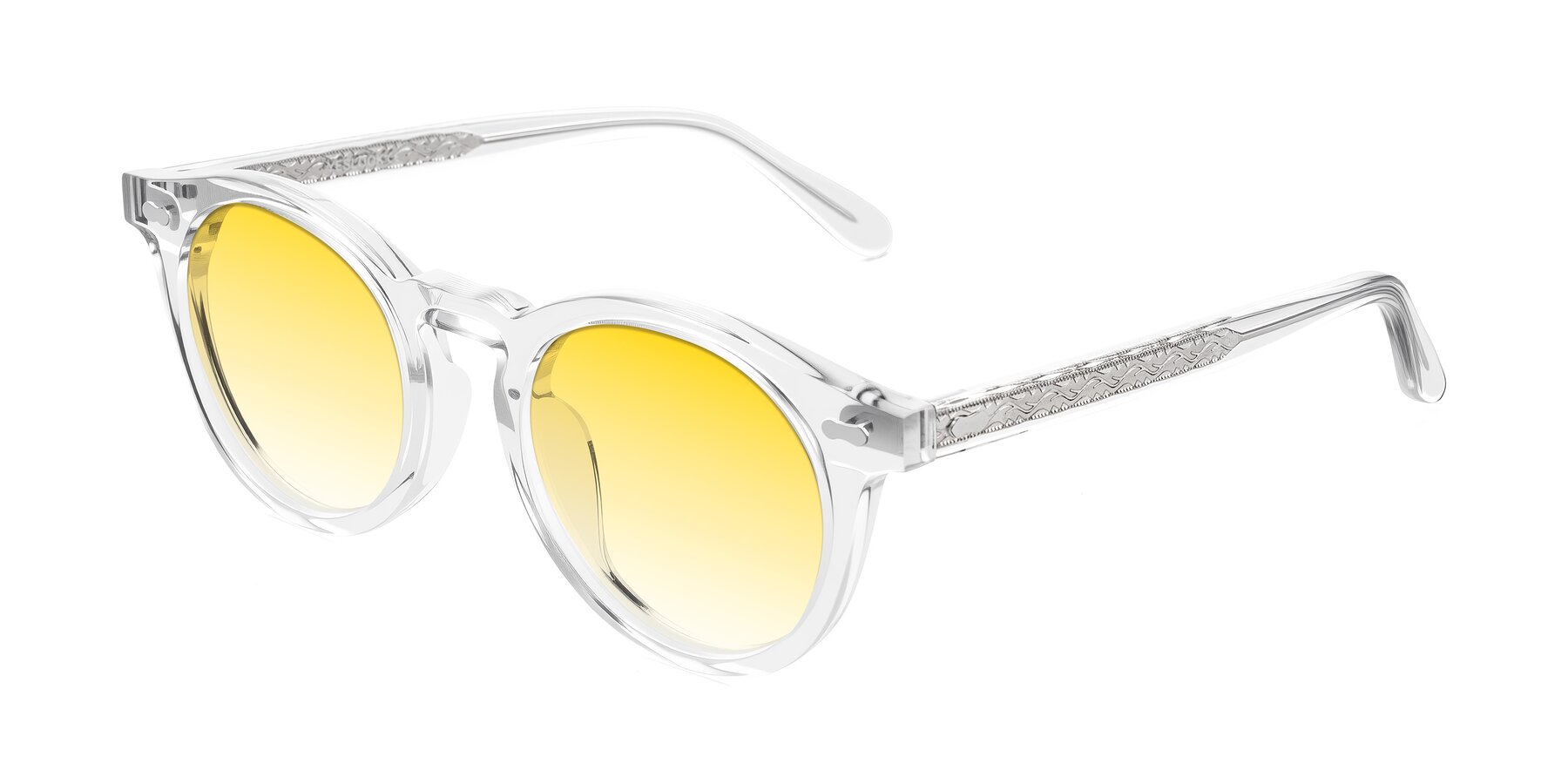 Angle of Jairo in Clear with Yellow Gradient Lenses