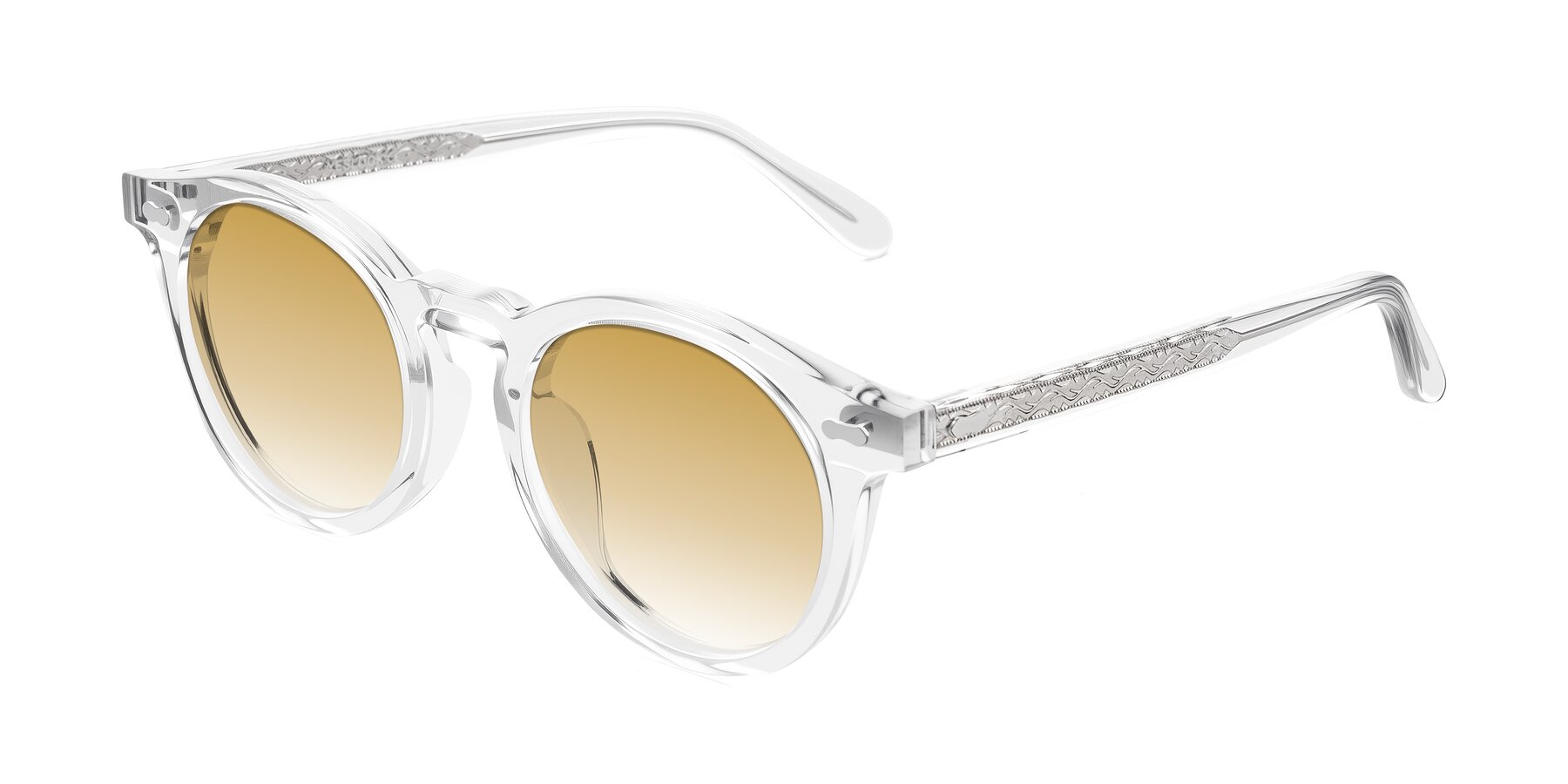 Angle of Jairo in Clear with Champagne Gradient Lenses