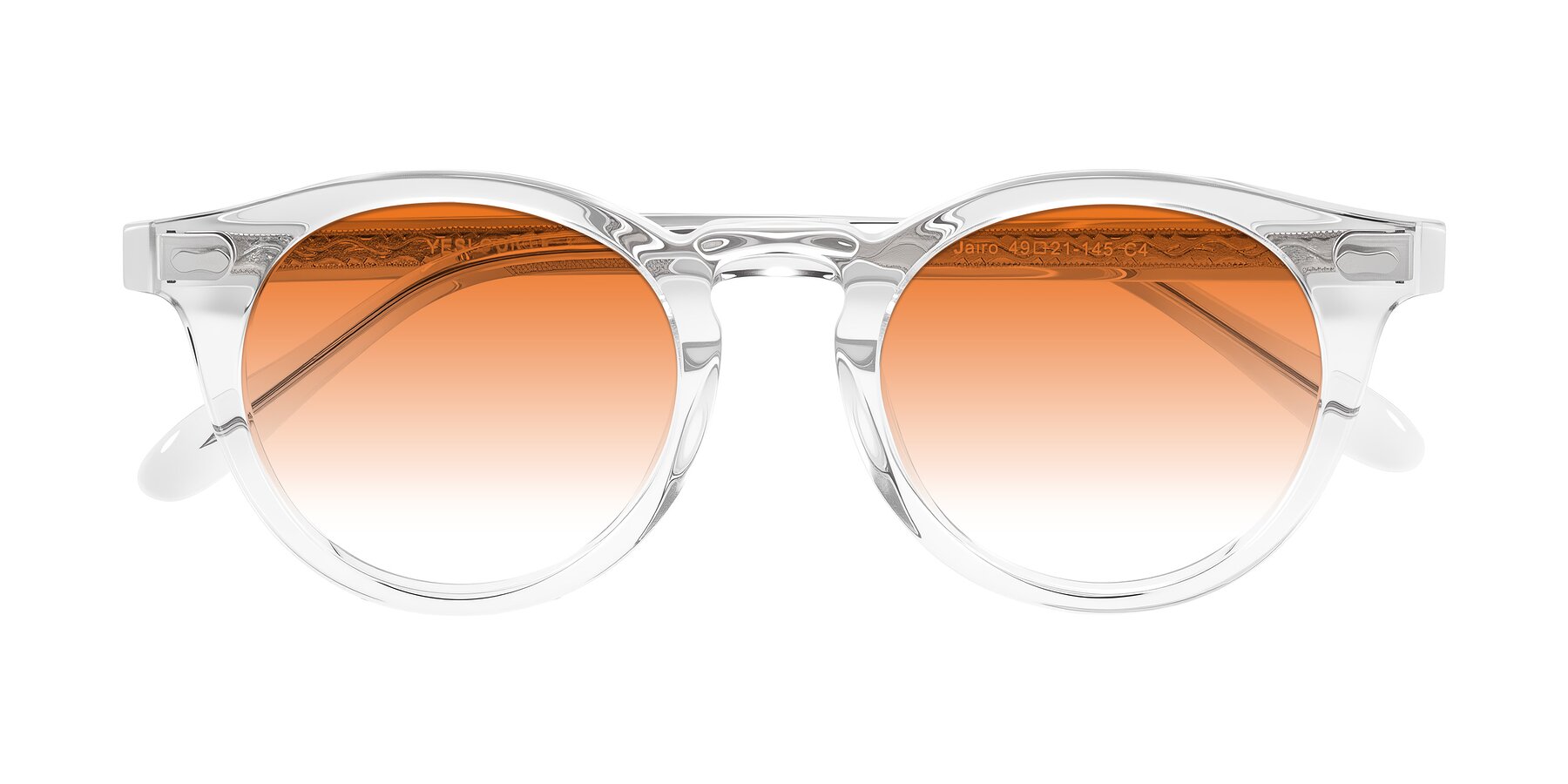 Folded Front of Jairo in Clear with Orange Gradient Lenses