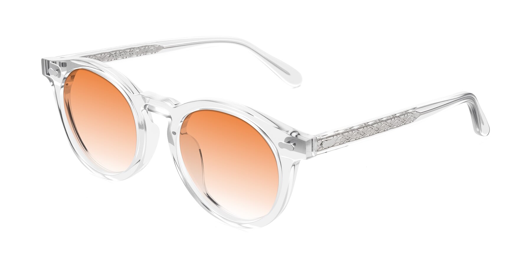 Angle of Jairo in Clear with Orange Gradient Lenses