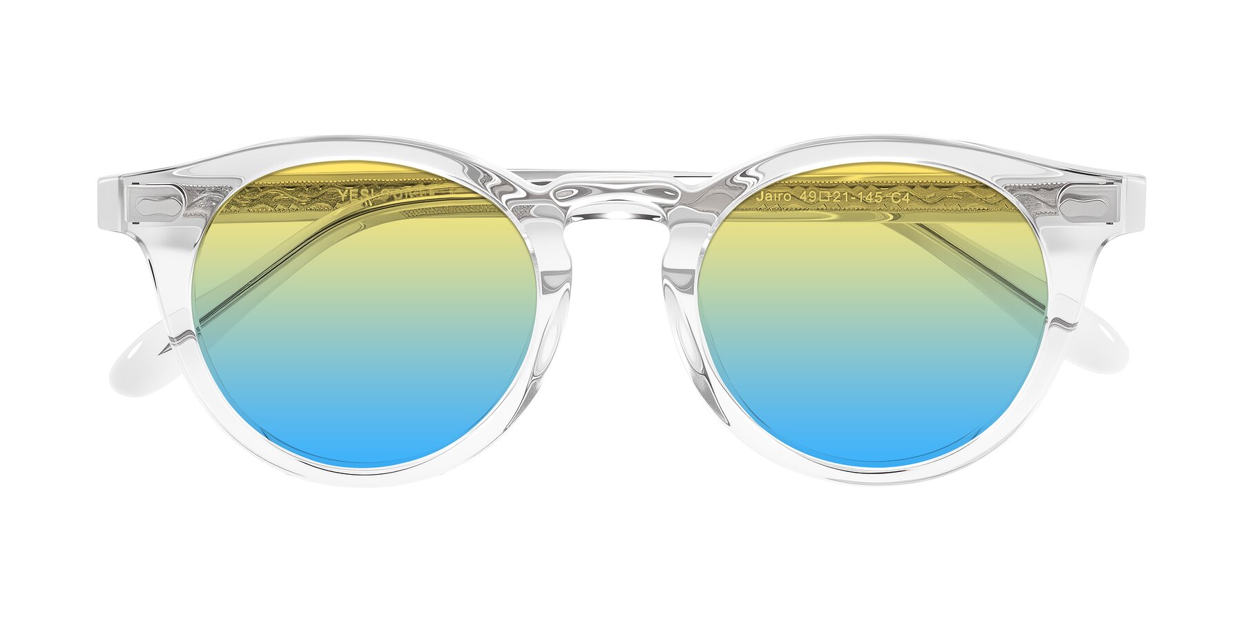 Folded Front of Jairo in Clear with Yellow / Blue Gradient Lenses