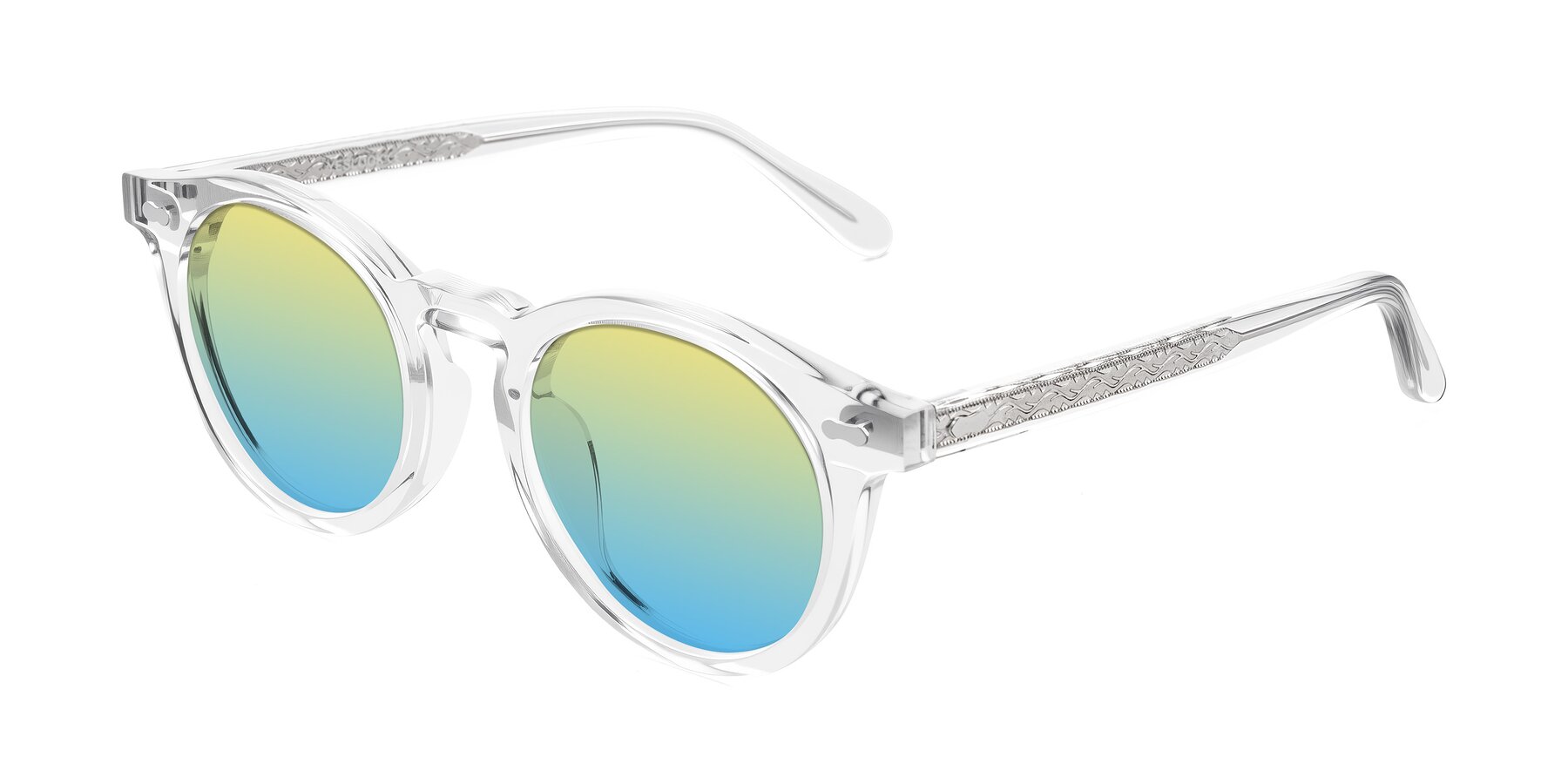 Angle of Jairo in Clear with Yellow / Blue Gradient Lenses