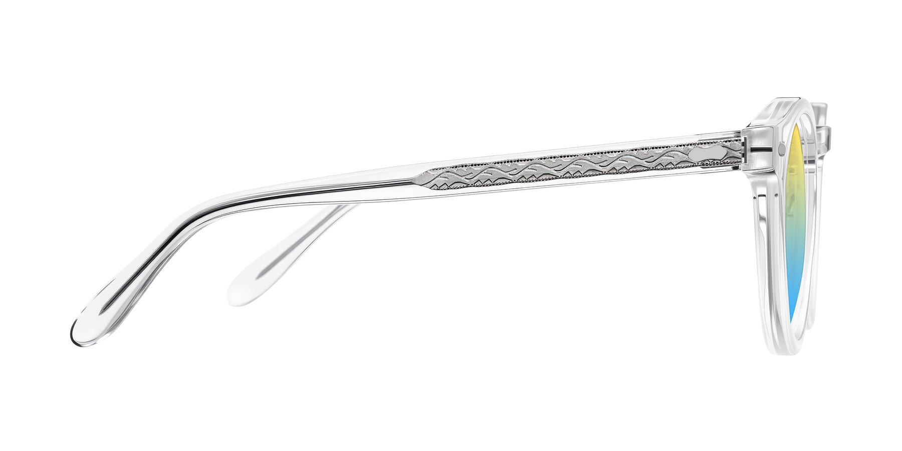 Side of Jairo in Clear with Yellow / Blue Gradient Lenses