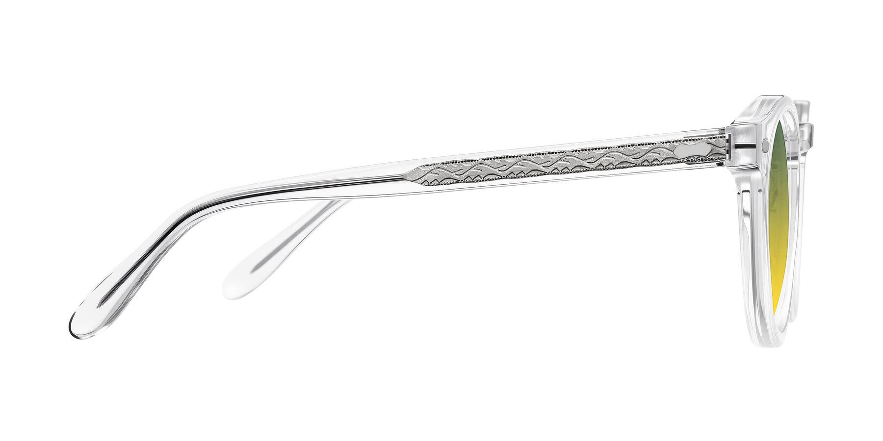 Side of Jairo in Clear with Green / Yellow Gradient Lenses