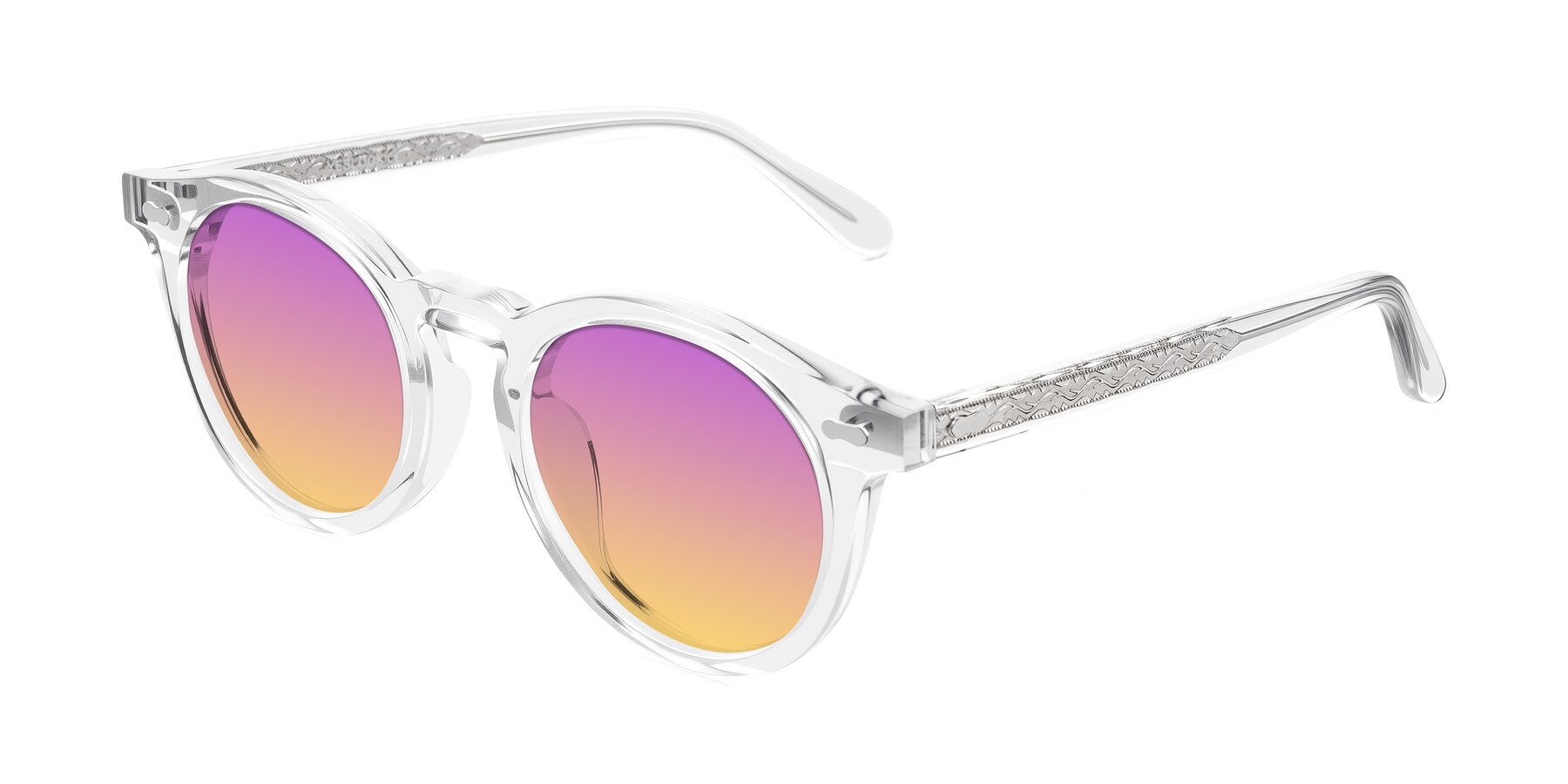 Angle of Jairo in Clear with Purple / Yellow Gradient Lenses