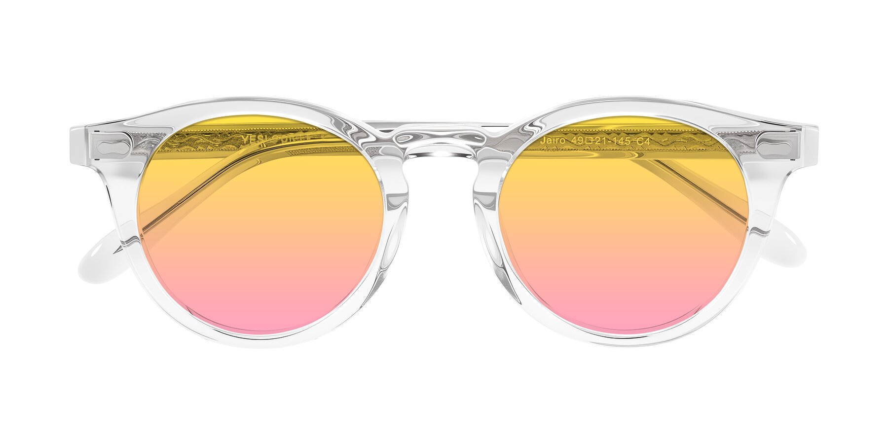 Folded Front of Jairo in Clear with Yellow / Pink Gradient Lenses
