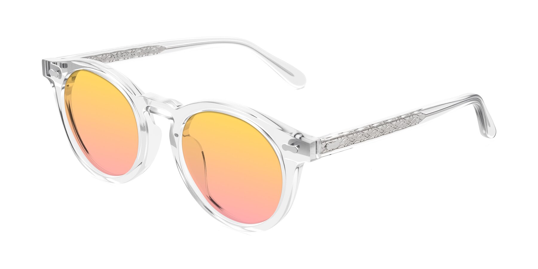 Angle of Jairo in Clear with Yellow / Pink Gradient Lenses