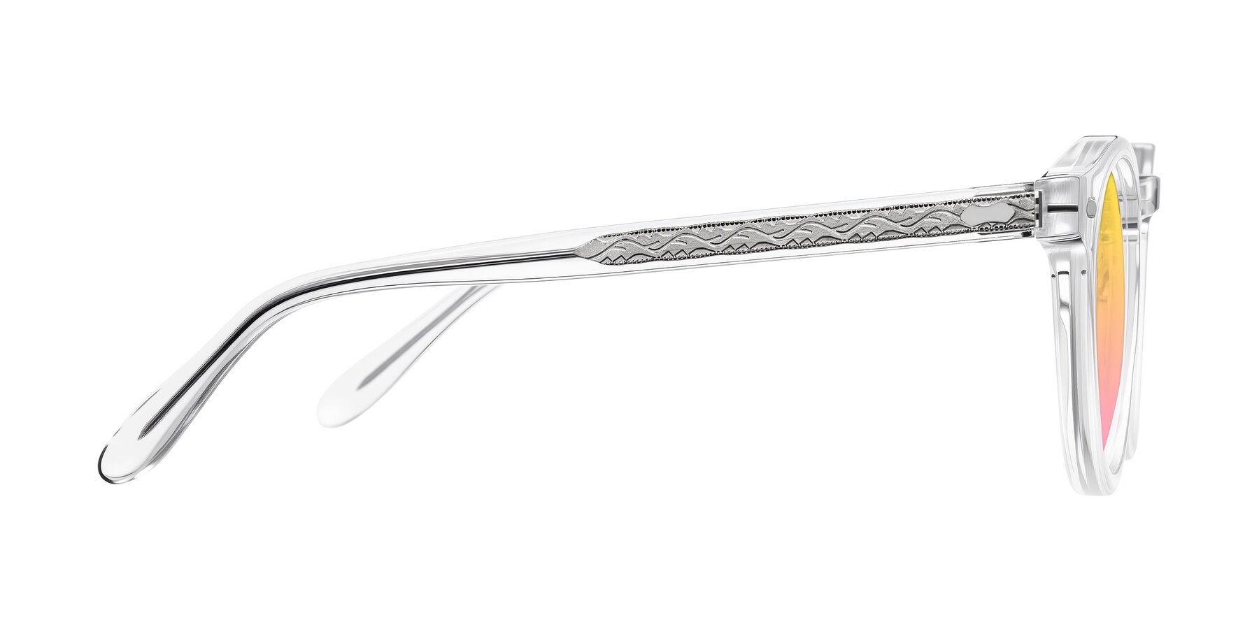 Side of Jairo in Clear with Yellow / Pink Gradient Lenses