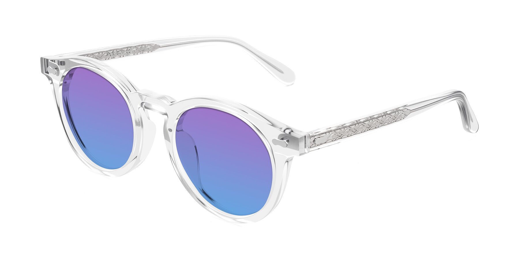 Angle of Jairo in Clear with Purple / Blue Gradient Lenses