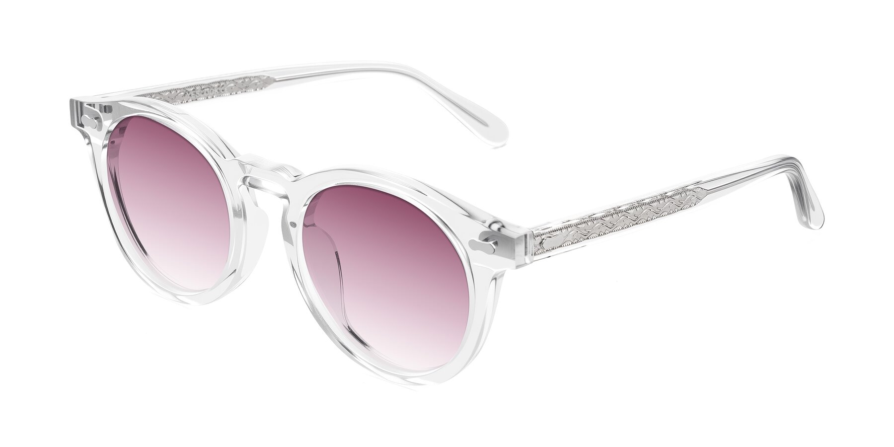 Angle of Jairo in Clear with Wine Gradient Lenses