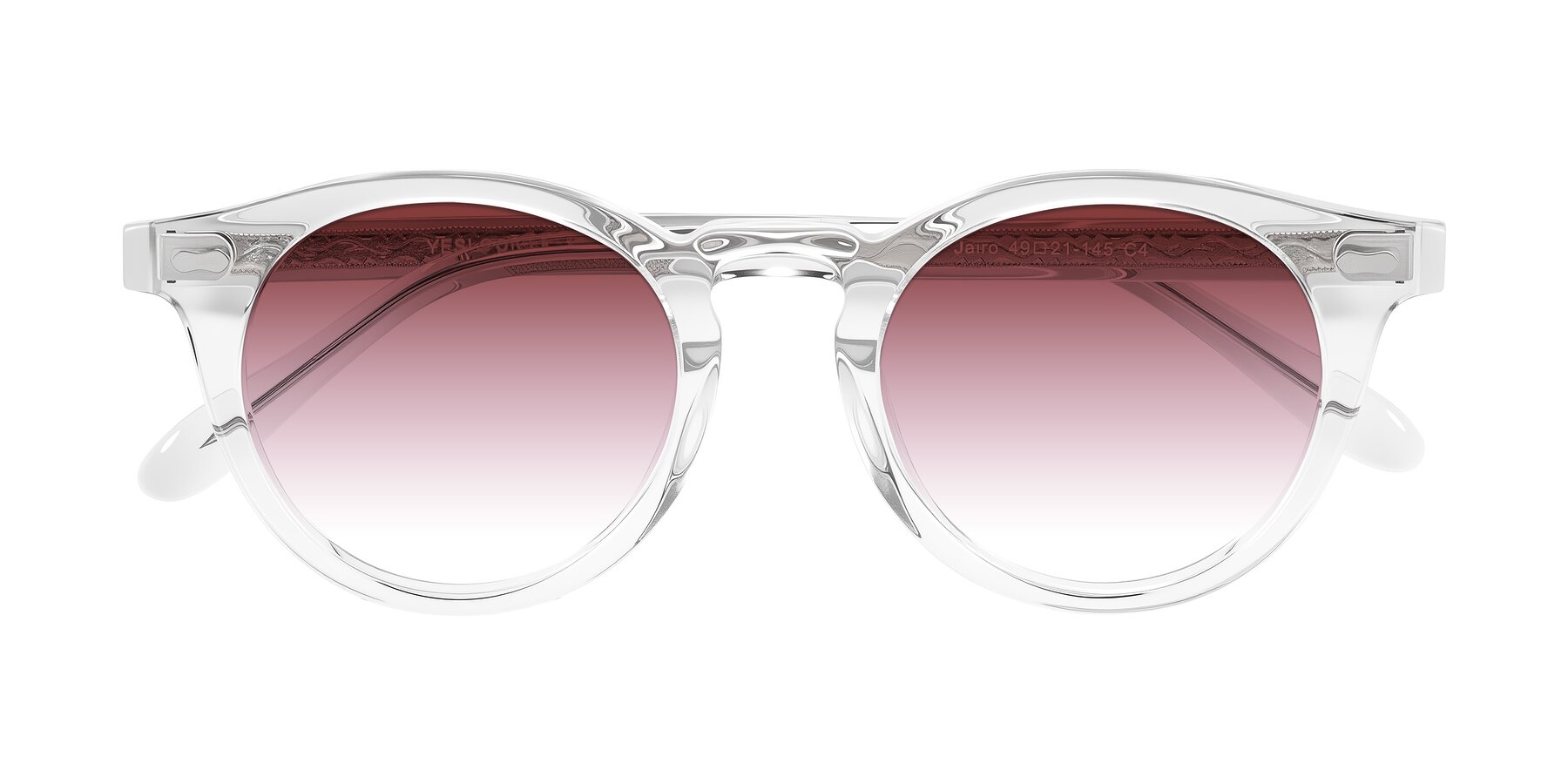 Folded Front of Jairo in Clear with Garnet Gradient Lenses