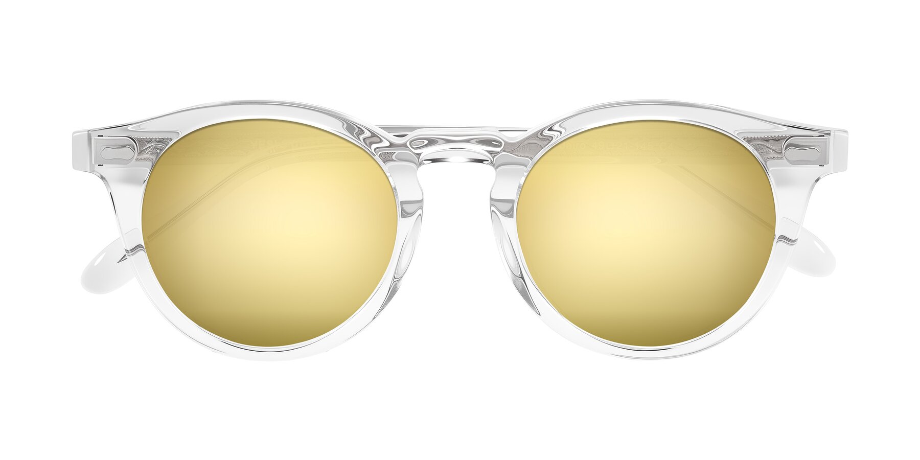 Folded Front of Jairo in Clear with Gold Mirrored Lenses