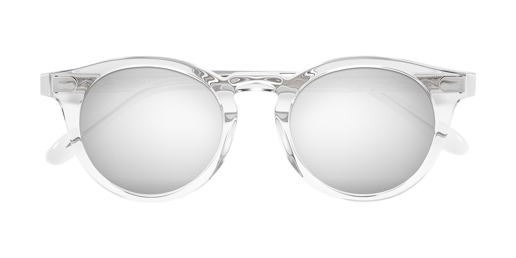 Folded Front of Jairo in Clear with Silver Mirrored Lenses