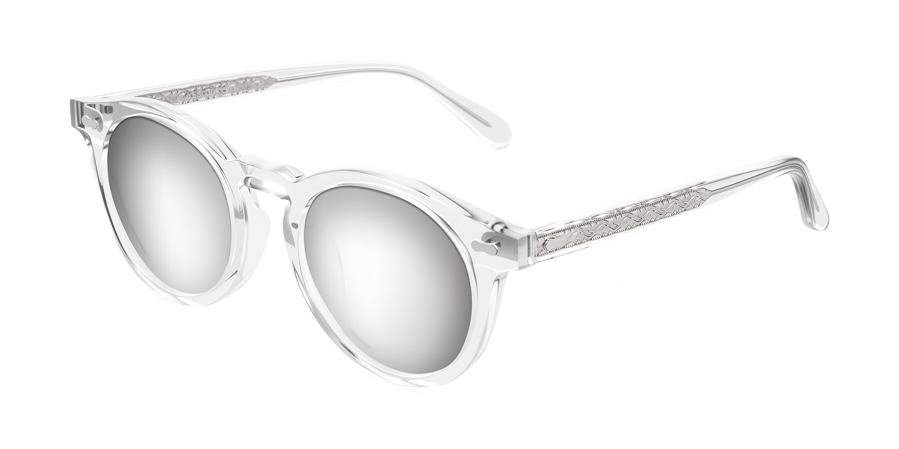 Angle of Jairo in Clear with Silver Mirrored Lenses