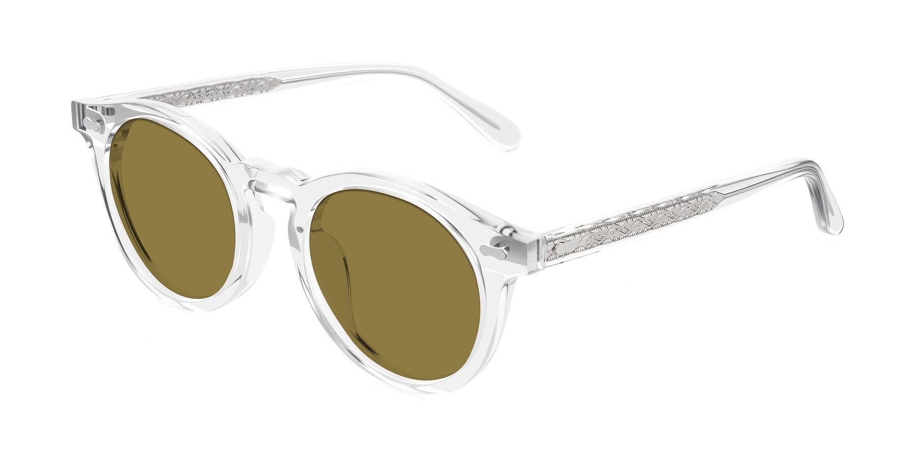 Angle of Jairo in Clear with Brown Polarized Lenses