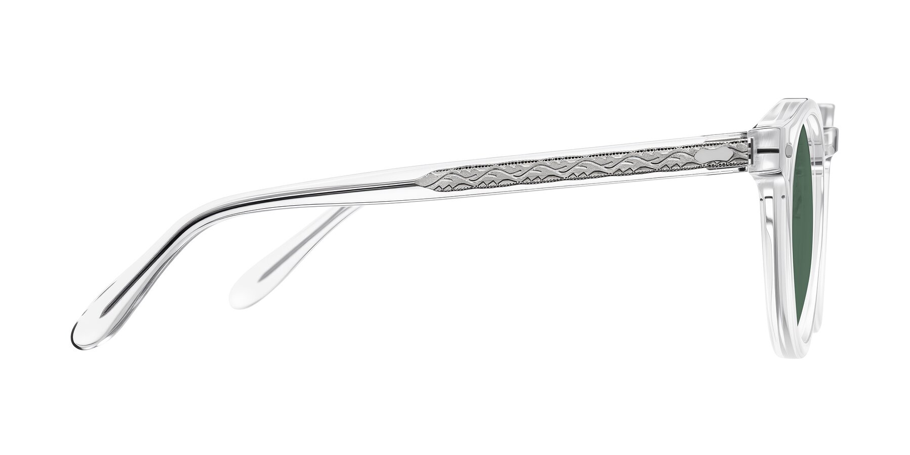 Side of Jairo in Clear with Green Polarized Lenses