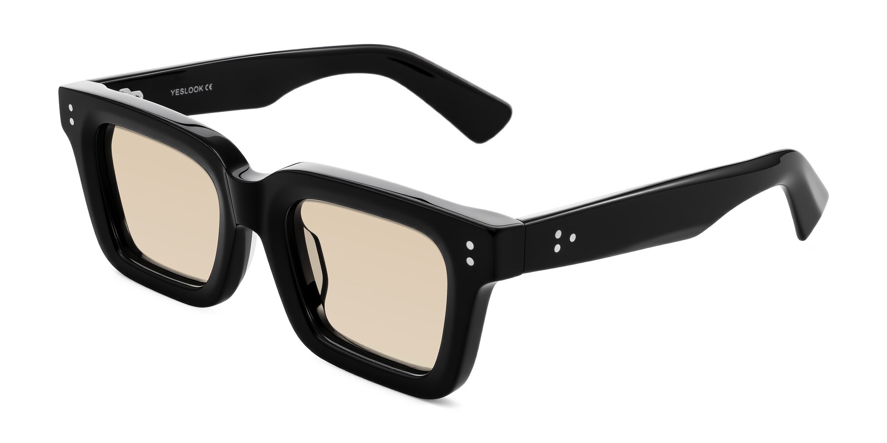 Angle of Izael in Black with Light Brown Tinted Lenses