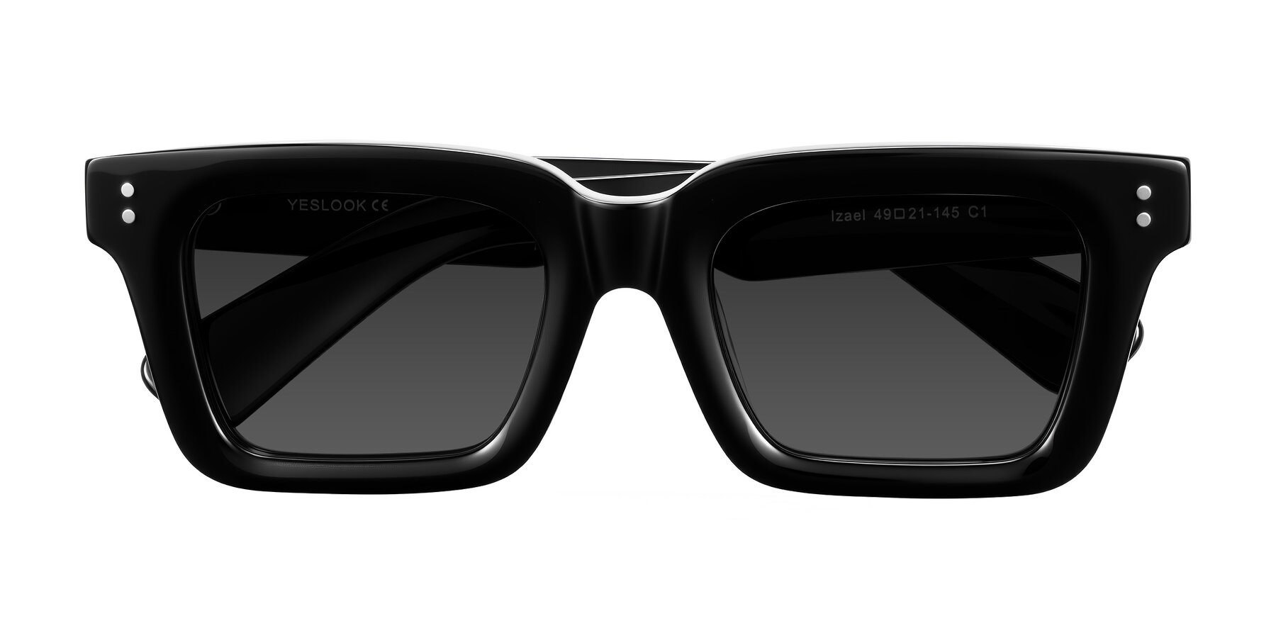 Folded Front of Izael in Black with Gray Tinted Lenses