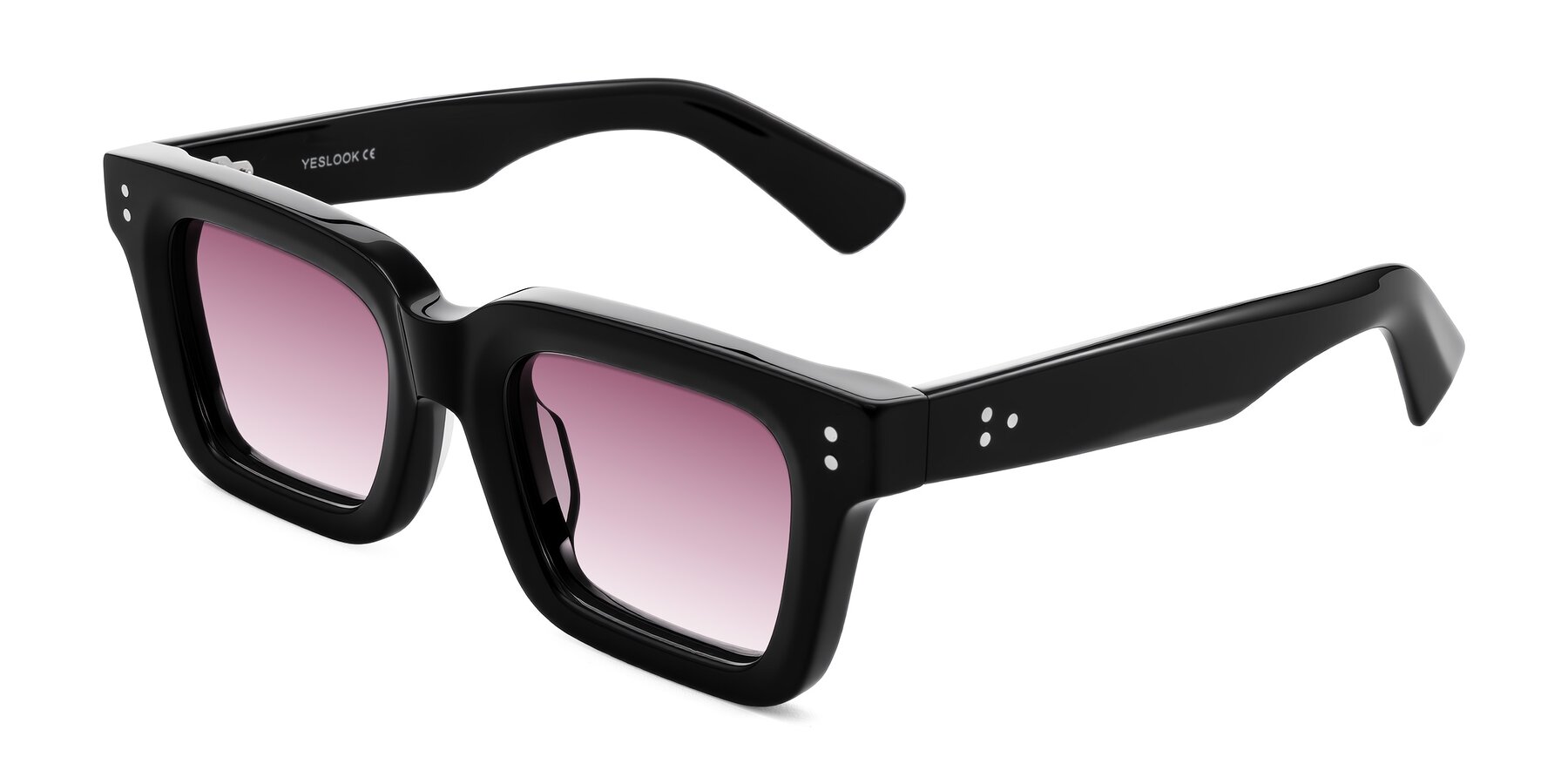 Angle of Izael in Black with Wine Gradient Lenses