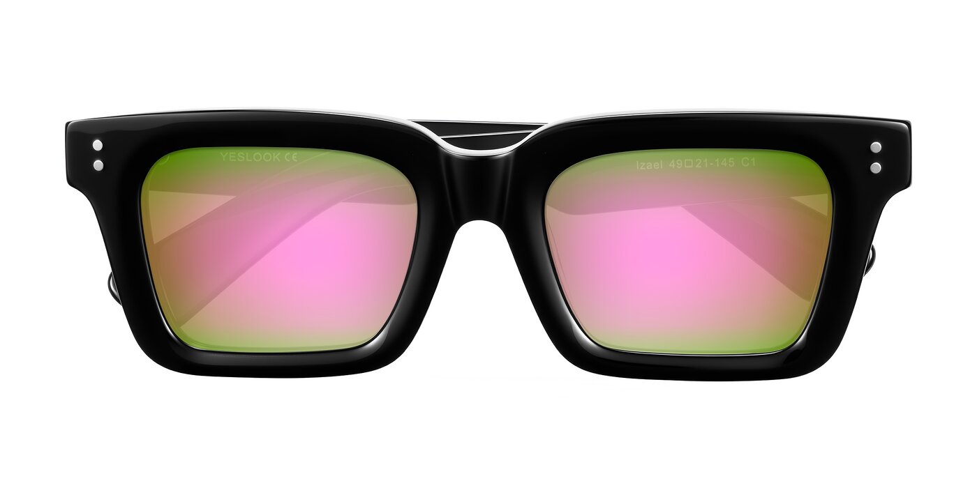 Izael - Black Flash Mirrored Sunglasses