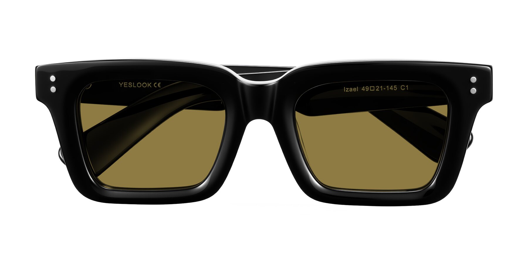 Folded Front of Izael in Black with Brown Polarized Lenses