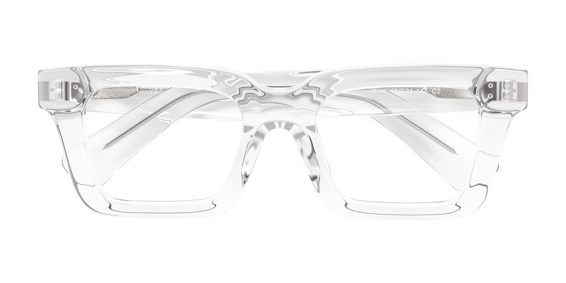Folded Front of Izael in Clear with Clear Reading Eyeglass Lenses