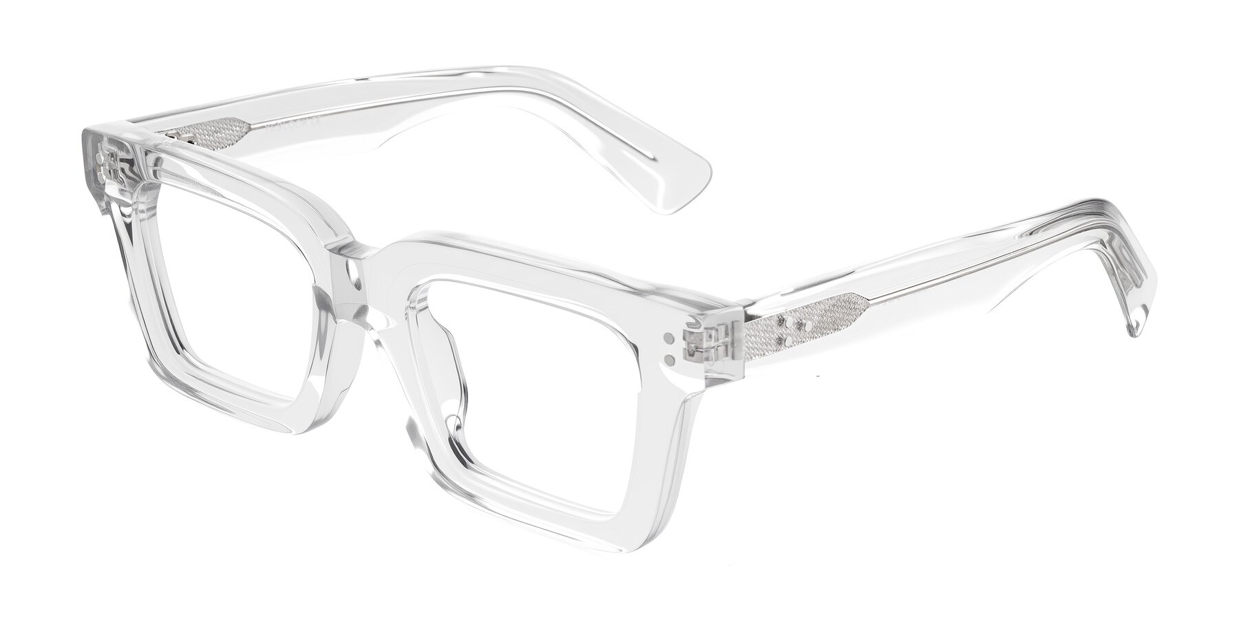 Angle of Izael in Clear with Clear Reading Eyeglass Lenses