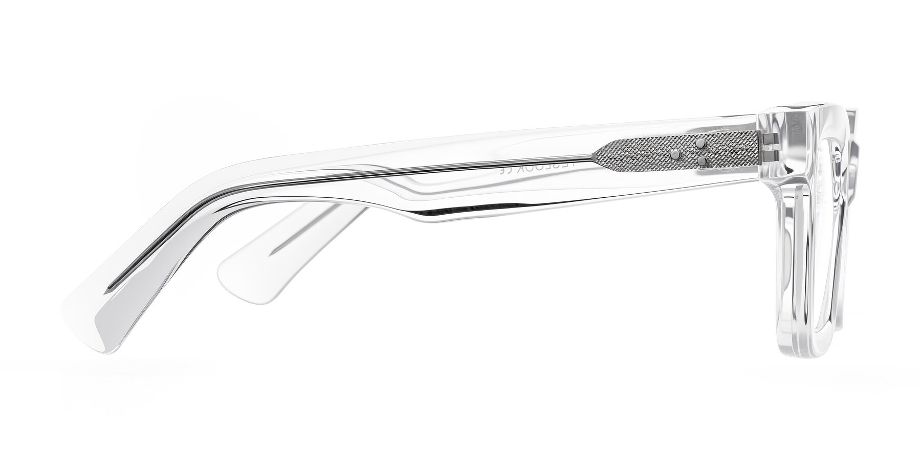 Side of Izael in Clear with Clear Reading Eyeglass Lenses